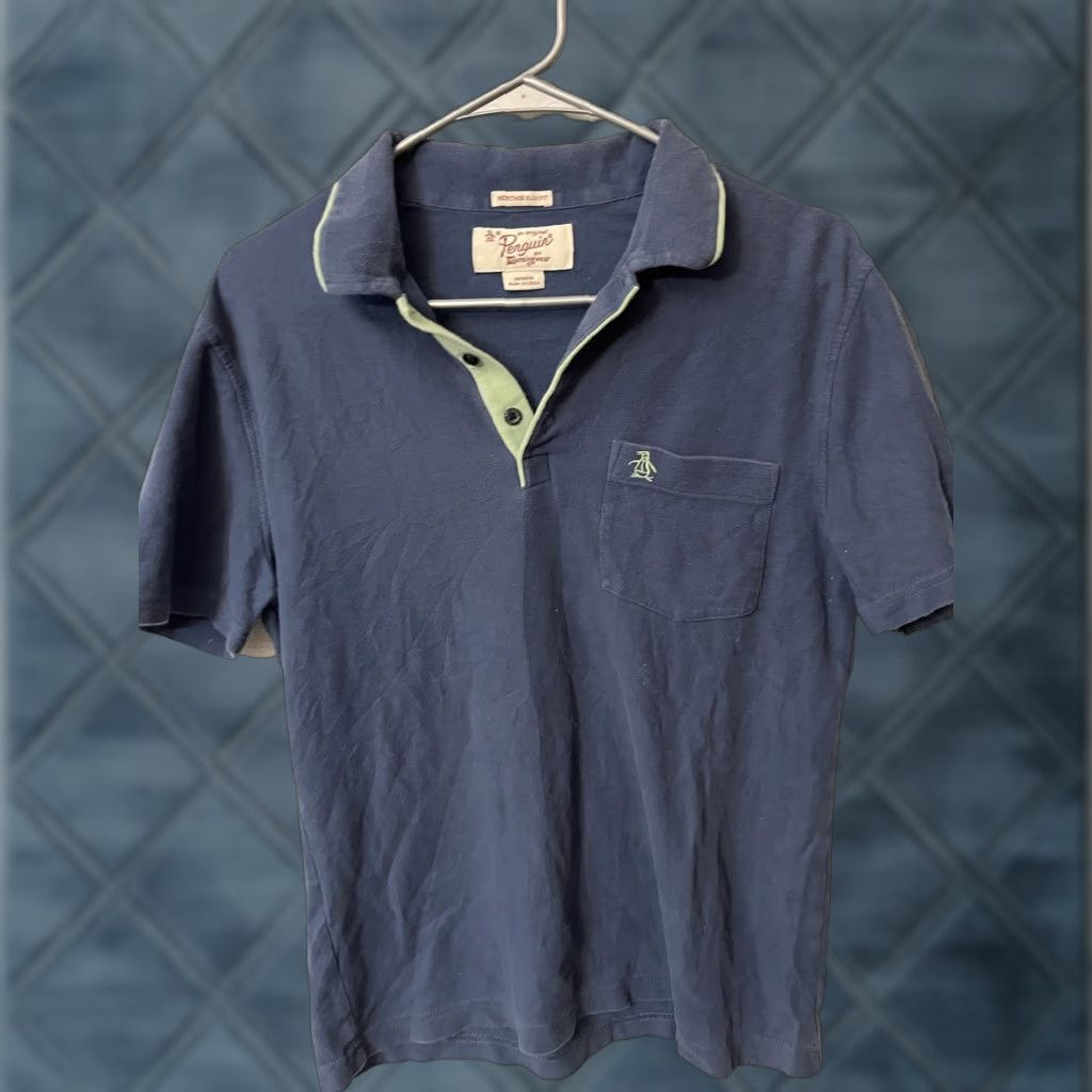 Original Penguin Original Penguin Polo Shirt Blue Men Slim Fit Medium Size US M / EU 48-50 / 2 - 1 Thumbnail