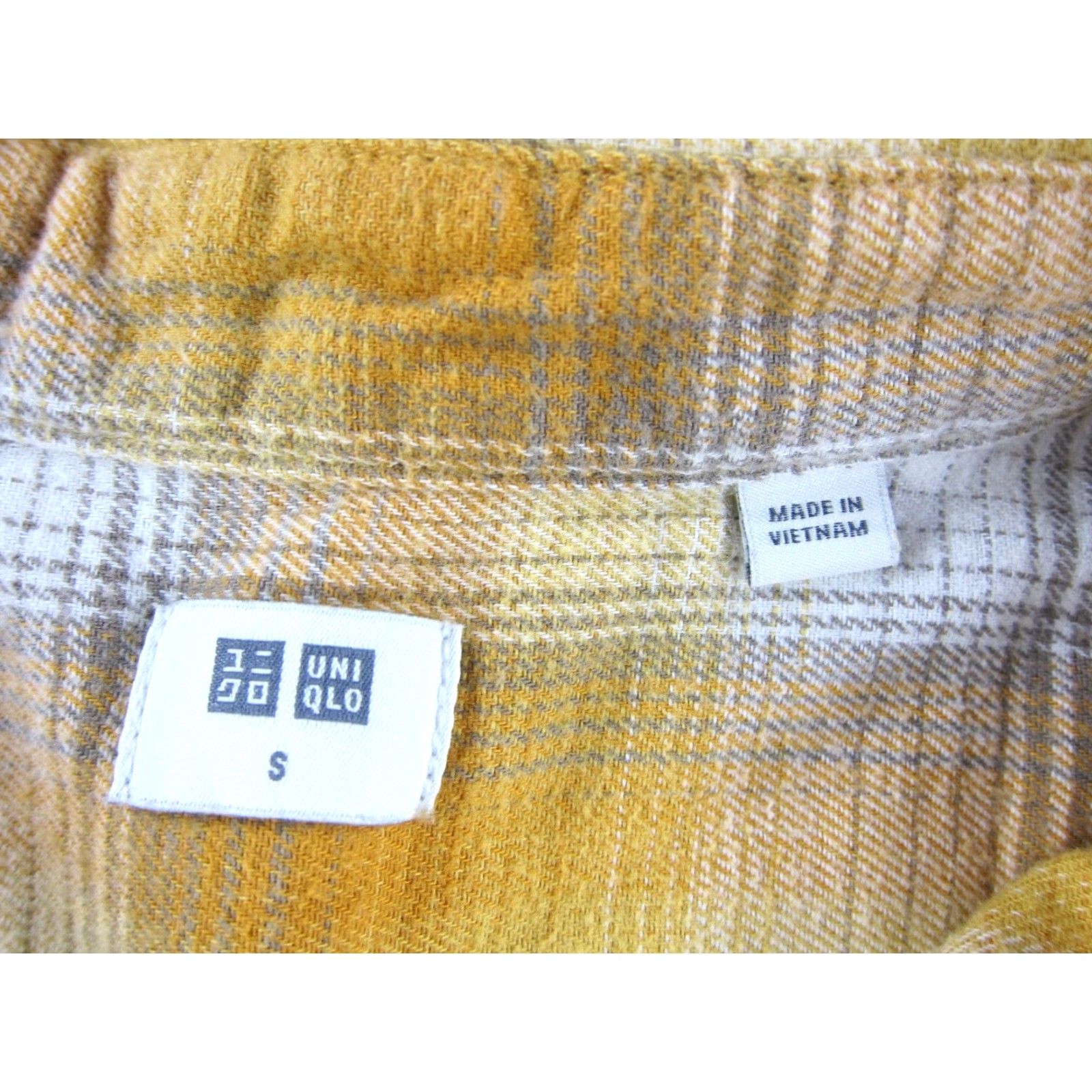 Uniqlo Uniqlo Blouse Plaid 100% Cotton Collared Long Sleeve Small Orange Women Size S / US 4 / IT 40 - 3 Thumbnail