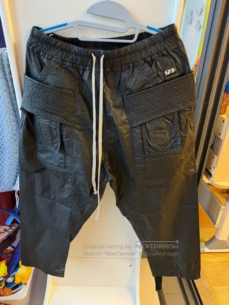 Rick Owens RICK OWENS Slightly Saggy Double Ring Thin Heavy Wax Pants Size US 27 - 1 Thumbnail