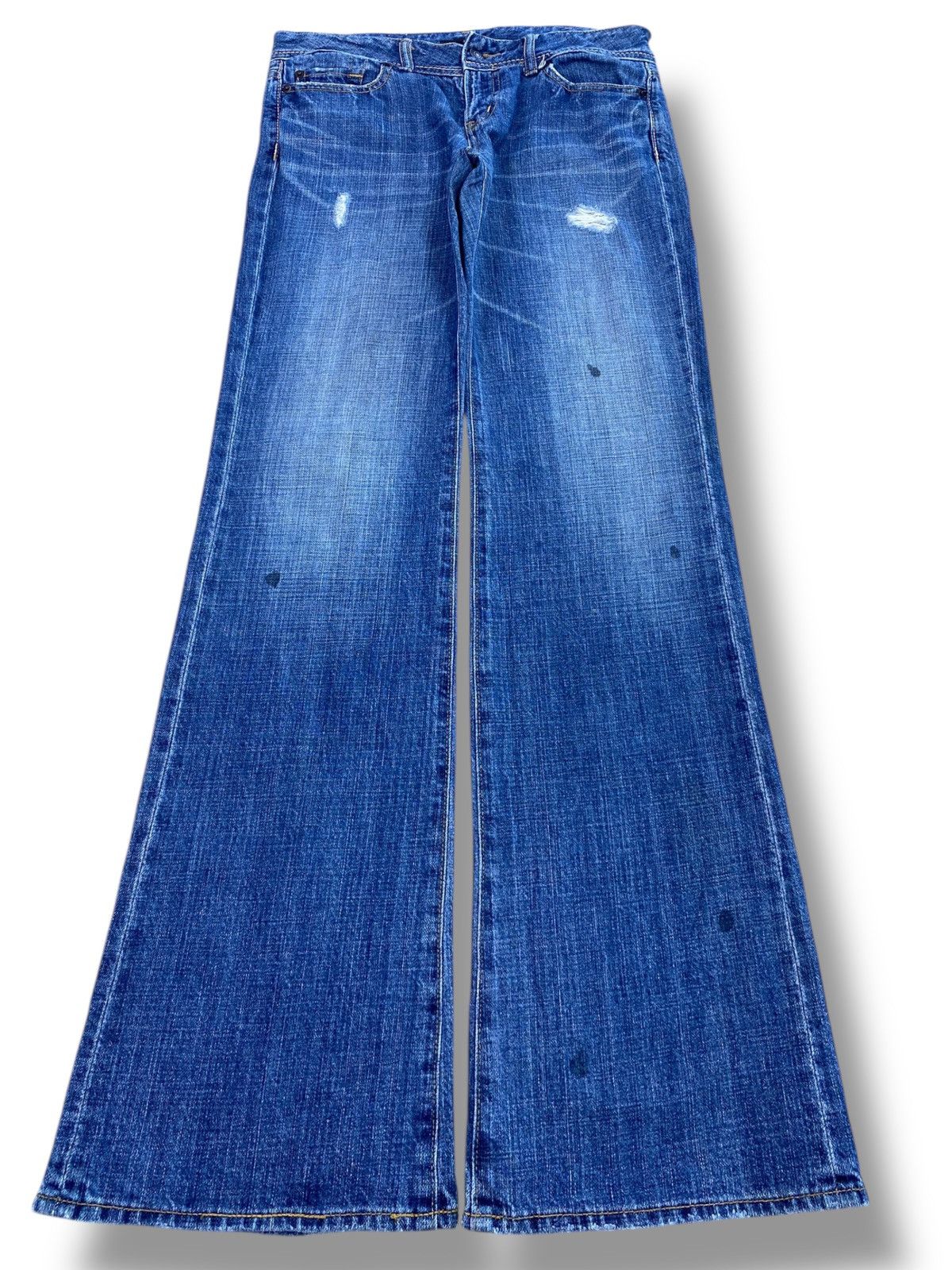 Japanese Brand Japanese Brand Faded Blue Wash Ripped Style Boot Cut Jeans Size US 31 - 1 Thumbnail
