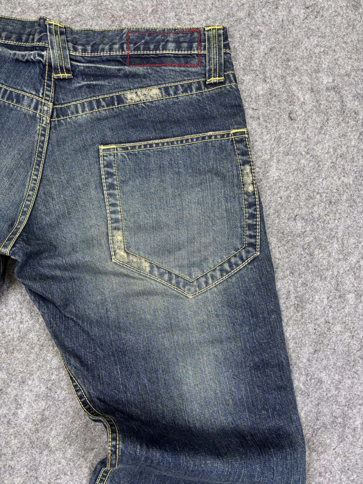 Japanese Brand 💥Super Flare💥Vintage Blue Way Flare Distressed Denim F803 Size US 34 / EU 50 - 8 Thumbnail