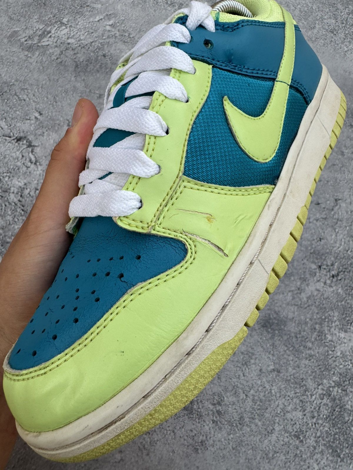 Nike × Vintage Sneakers Nike Dunk Low Turquoise Lime 2008 Size US 8.5 / IT 38.5 - 16 Thumbnail