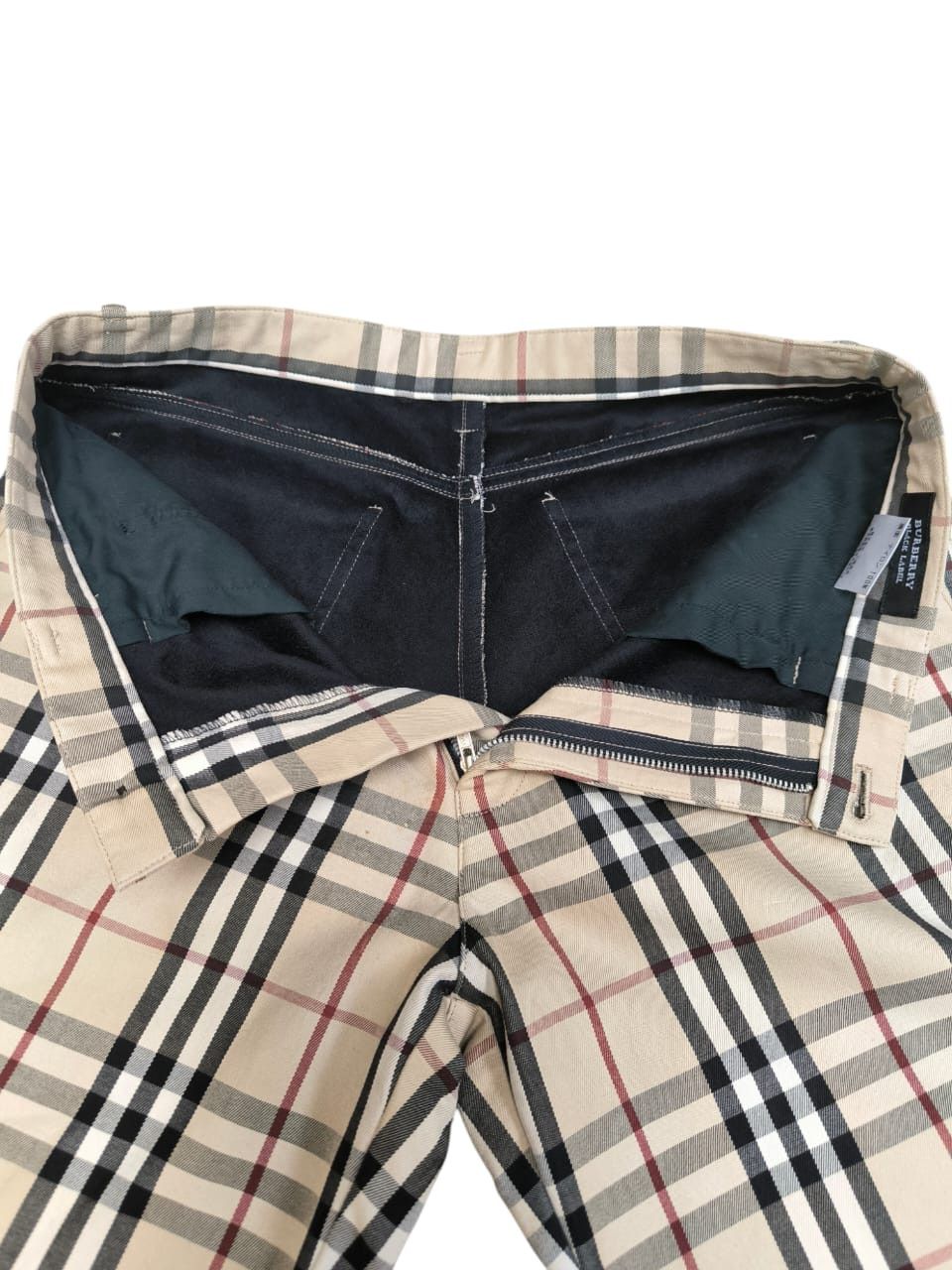 Black Label × Burberry Rare nova check Pants Burberry Black Labels Velvet Lining Size 29" - 7 Thumbnail