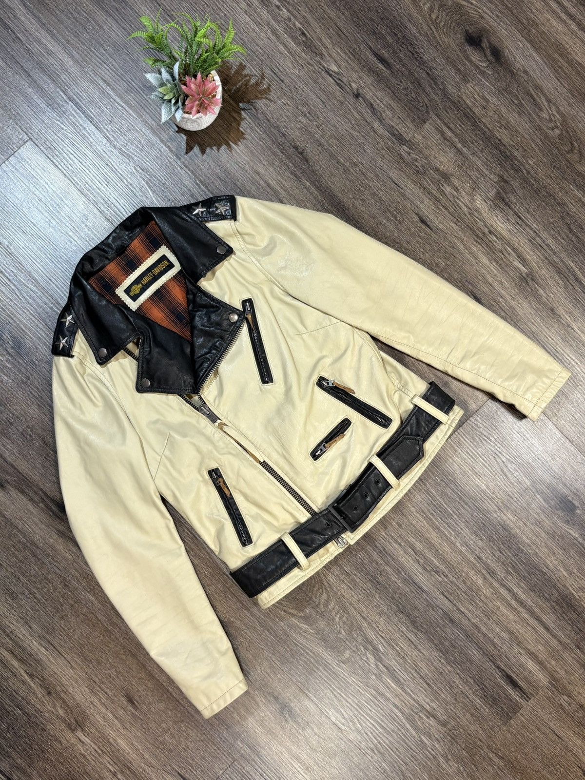 Harley Davidson Harley Davidson Women's Natalya Biker Leather Jacket Size XS / US 0-2 / IT 36-38 - 3 Thumbnail