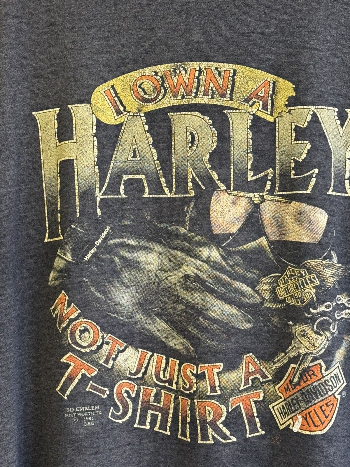 Harley Davidson 1991 3D Emblem Harley Davidson tee Size US XL / EU 56 / 4 - 3 Thumbnail
