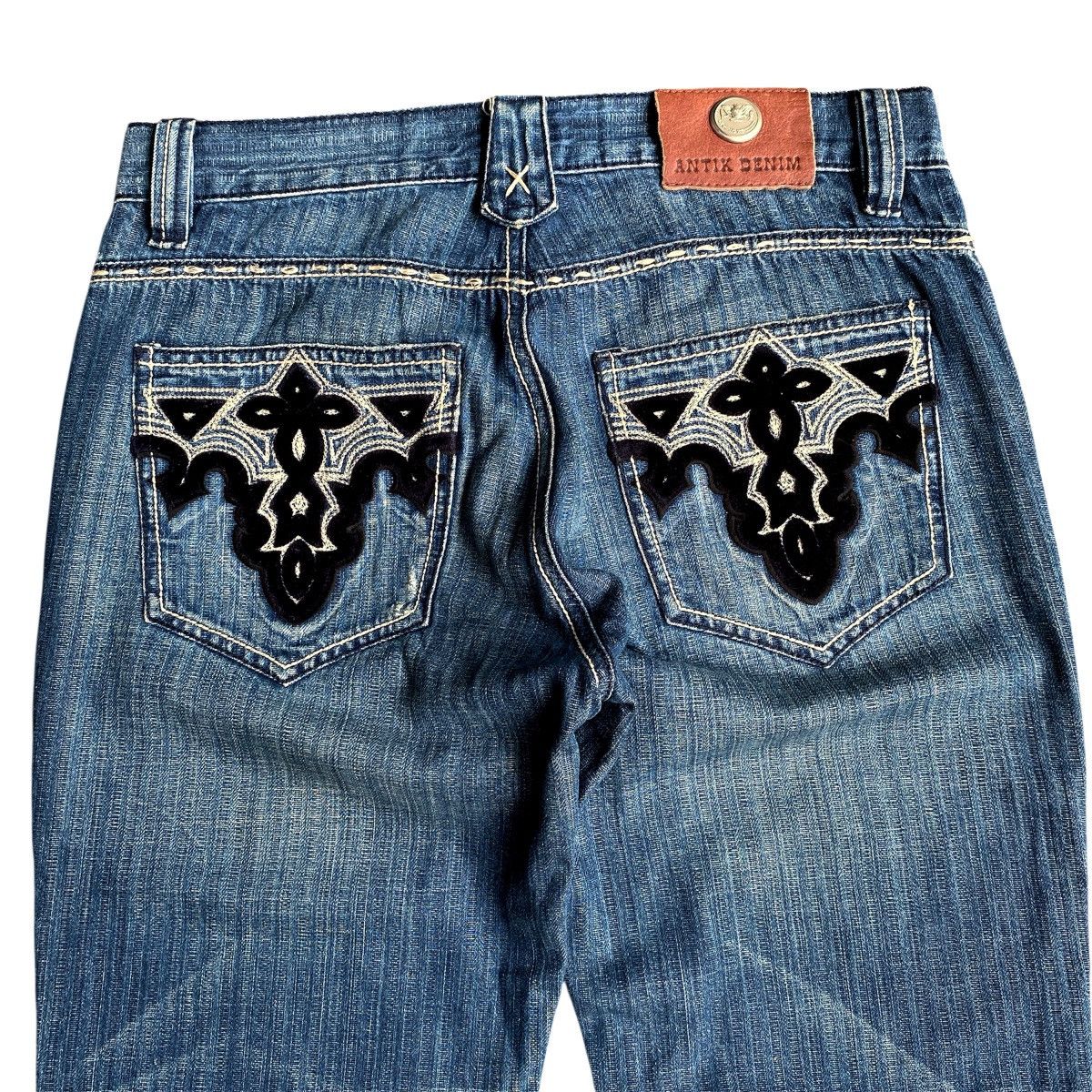 Tornado Mart Crazy Vintage Y2K Antik Denim Distressed Flared Jeans 2000s Size US 31 - 3 Thumbnail