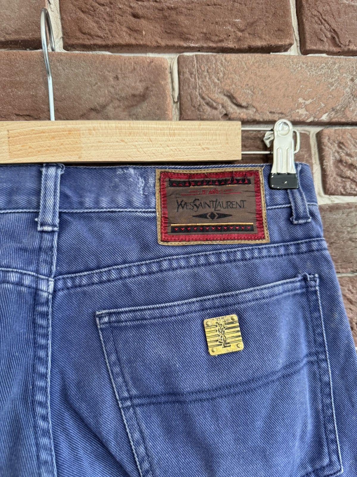Vintage Vintage 90s Yves Saint Laurent Washed Denim Pants Blue 32 Size US 32 / EU 48 - 3 Thumbnail