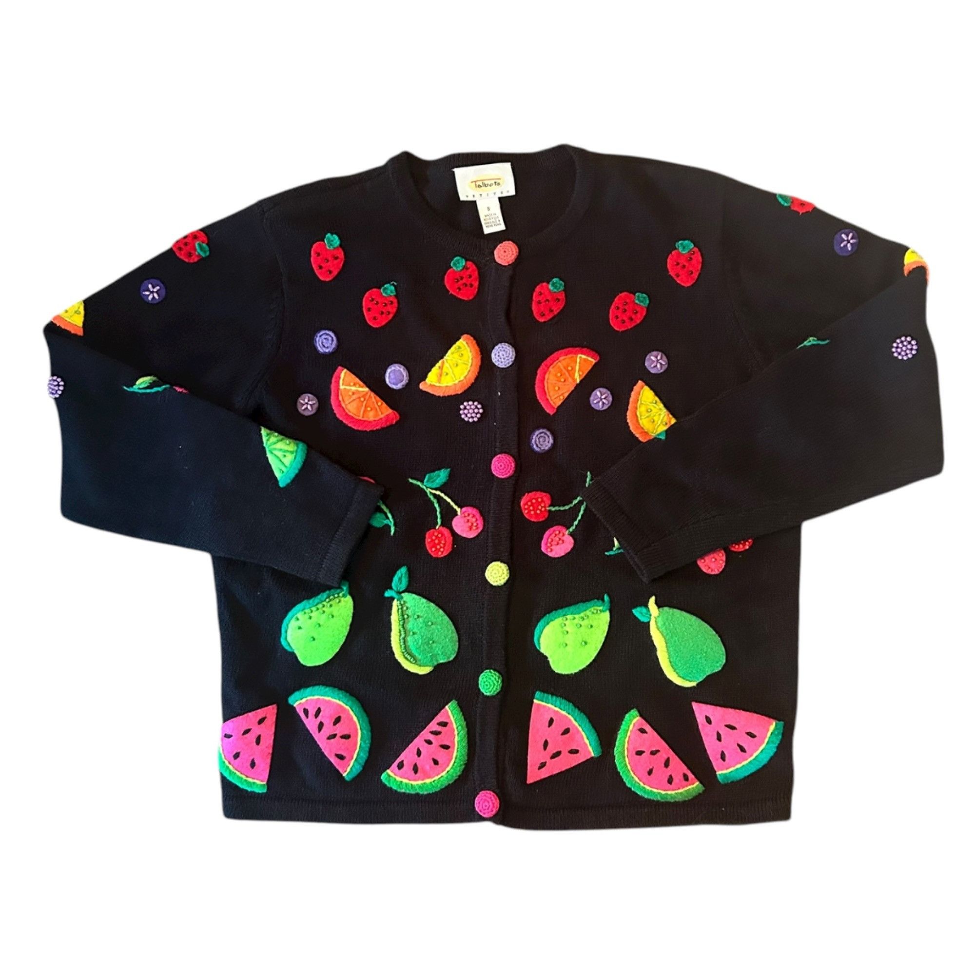 Talbots Vintage Talbots Embroidered Beaded Art To Wear Novelty Fruit Size S / US 4 / IT 40 - 1 Thumbnail