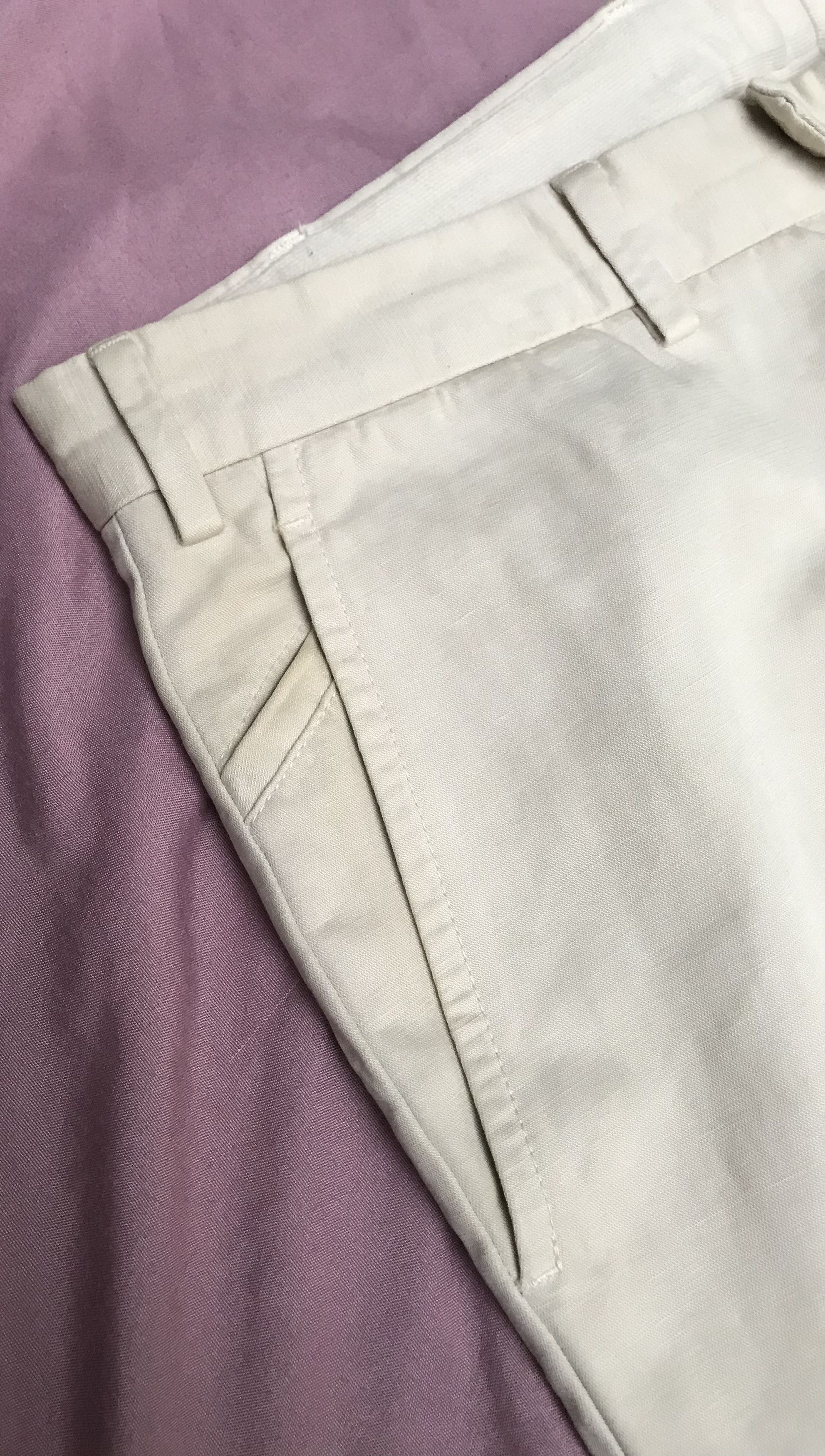 Loro Piana LORO PIANA LINEN COTTON BLEND CREAM CHINO TROUSERS Size US 34 / EU 50 - 5 Thumbnail