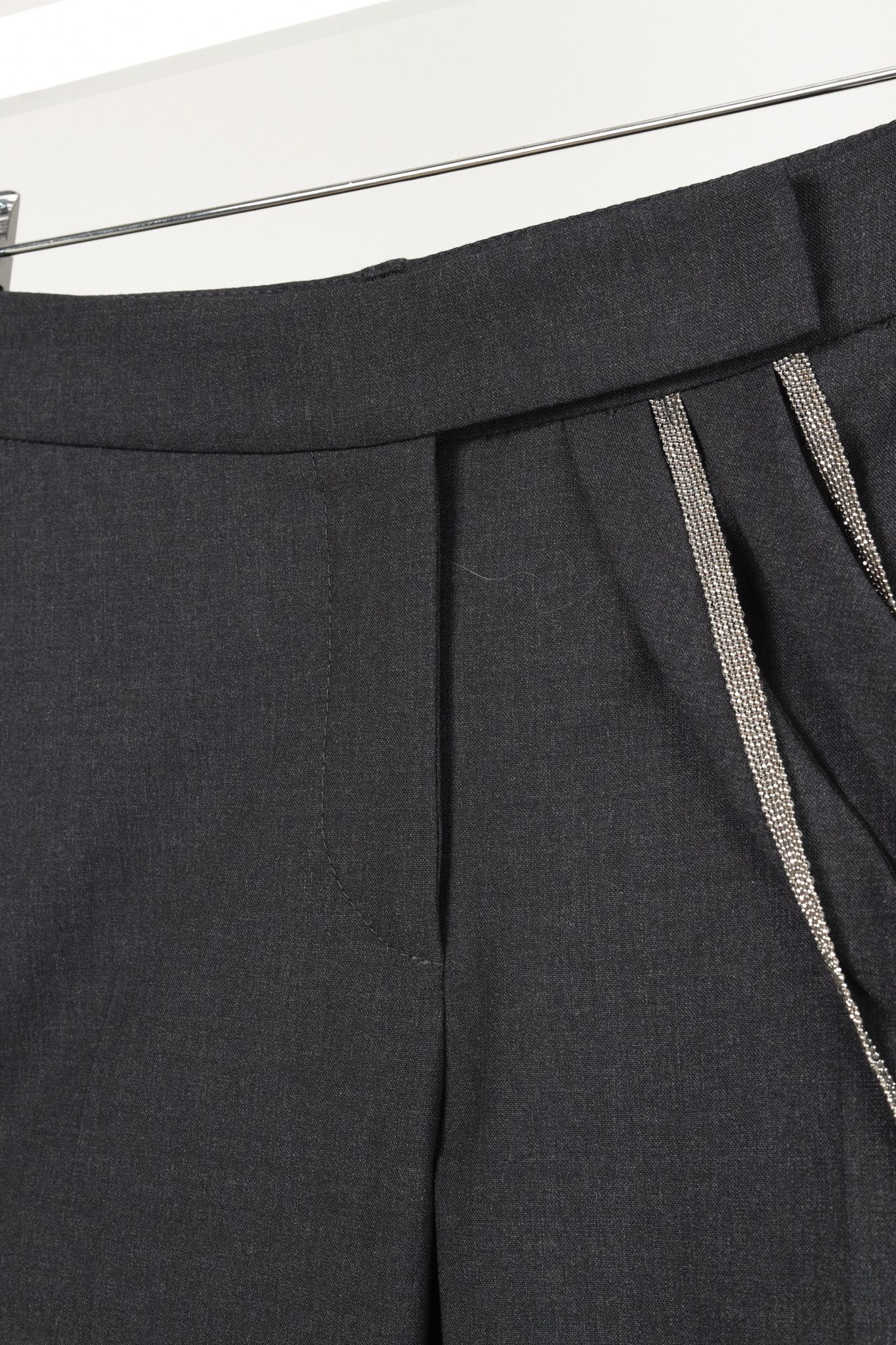 Brunello Cucinelli Brunello Cucinelli Stretch-Wool Monili-Belt-Loop Trousers Size 27" / US 4 / IT 40 - 9 Thumbnail