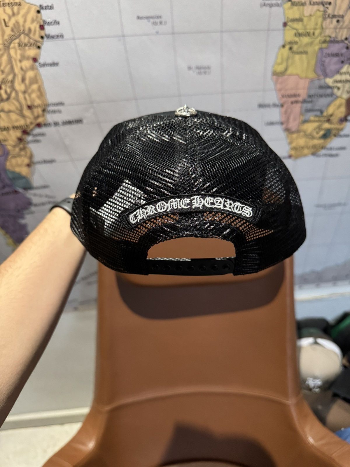 Chrome Hearts Chrome Hearts Pony Hair Cemetery Cross White Patch Trucker Size ONE SIZE - 3 Thumbnail