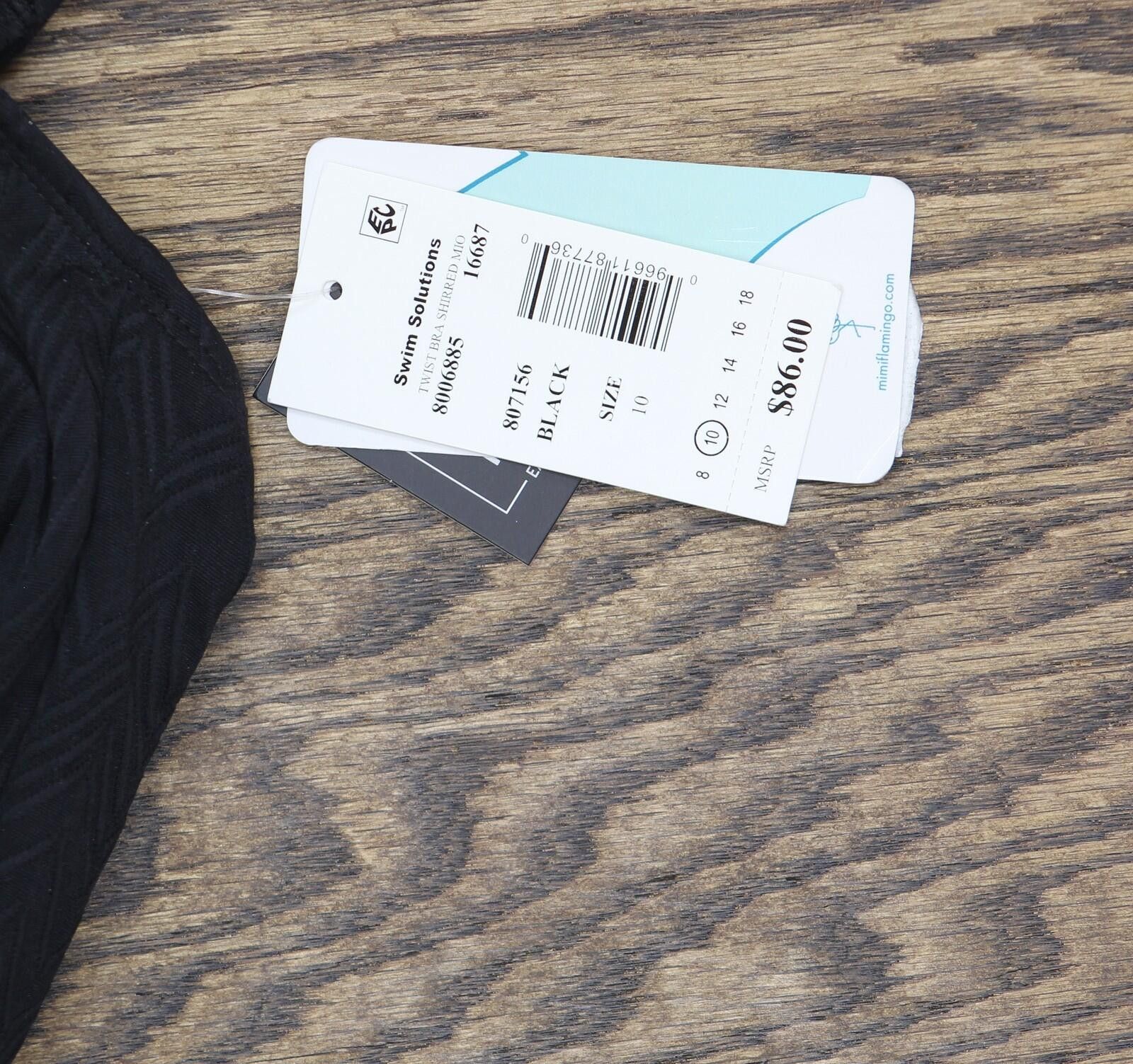 Other Swim Solutions Chevron Texture One Piece Swimsuit Black 10 Size ONE SIZE - 3 Thumbnail