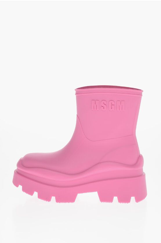 MSGM og1mm0724 Carrion Sole Rubber Boots in Pink Size US 6 / IT 36 - 1 Thumbnail