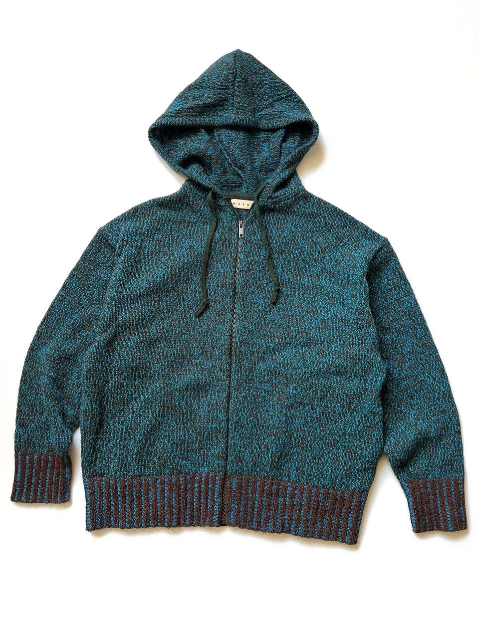 Marni Uniqlo oversized zip hoodie knitted sweater mix colour