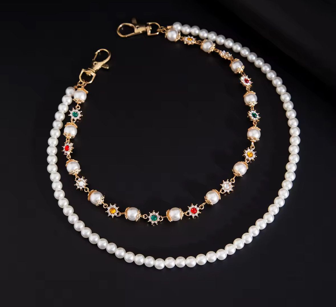 Other Exquisite Luxury Imitation Pearl Keychain Wallet Belt Chain Size ONE SIZE - 5 Thumbnail
