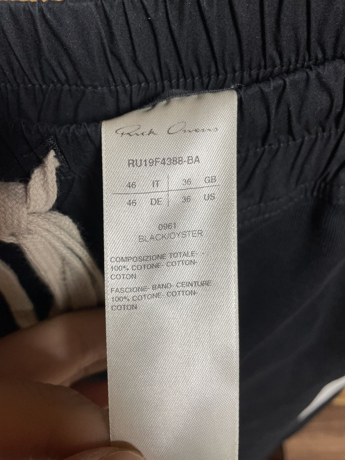 Rick Owens FW19 Oyster Black Side Stripe Track Pants 46