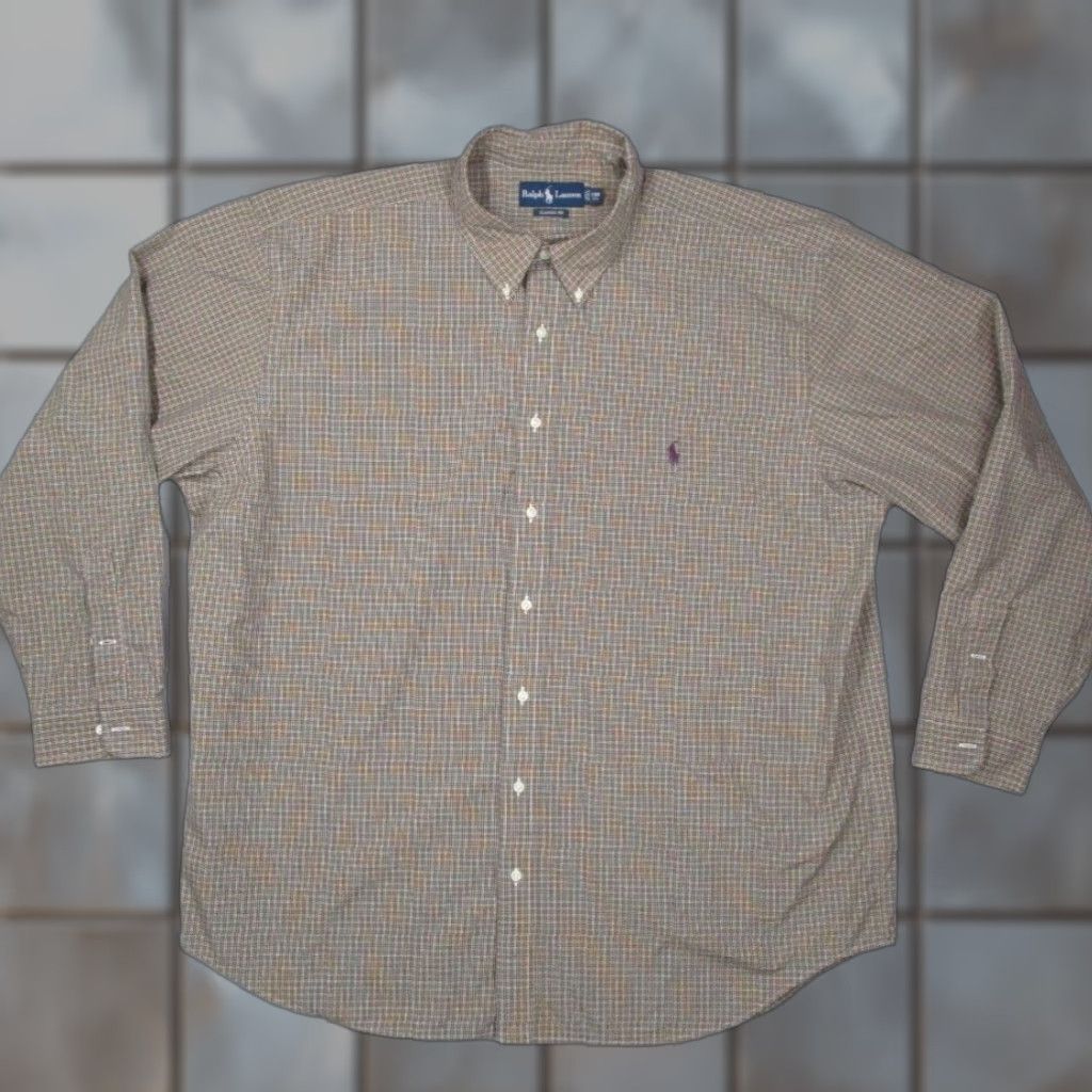 Ralph Lauren VINTAGE Ralph Lauren Shirt Mens 2XB Green Check Button Up Classic Pony Shirt Size US XXL / EU 58 / 5 - 1 Thumbnail