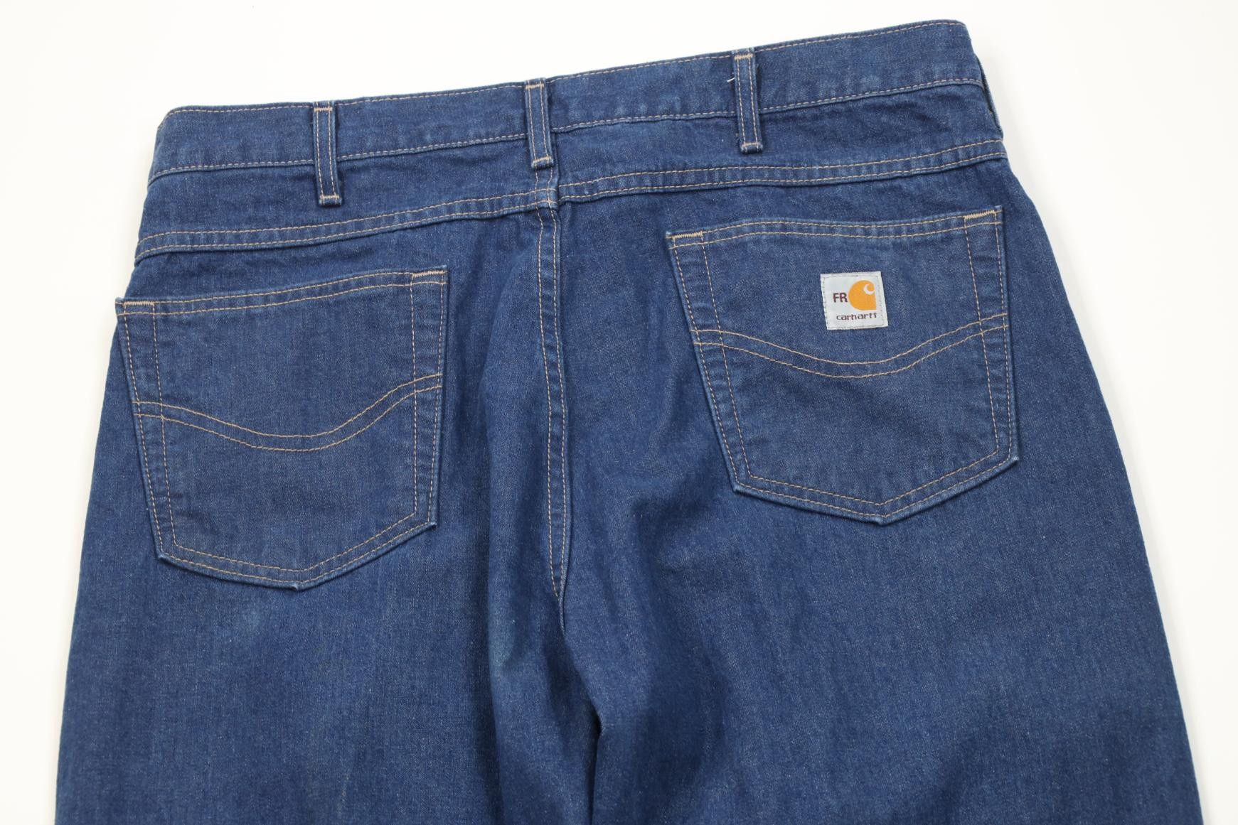 Carhartt Carhartt FR Resistant Work Wide Leg Denim Jeans USA Blue Size US 36 / EU 52 - 12 Thumbnail
