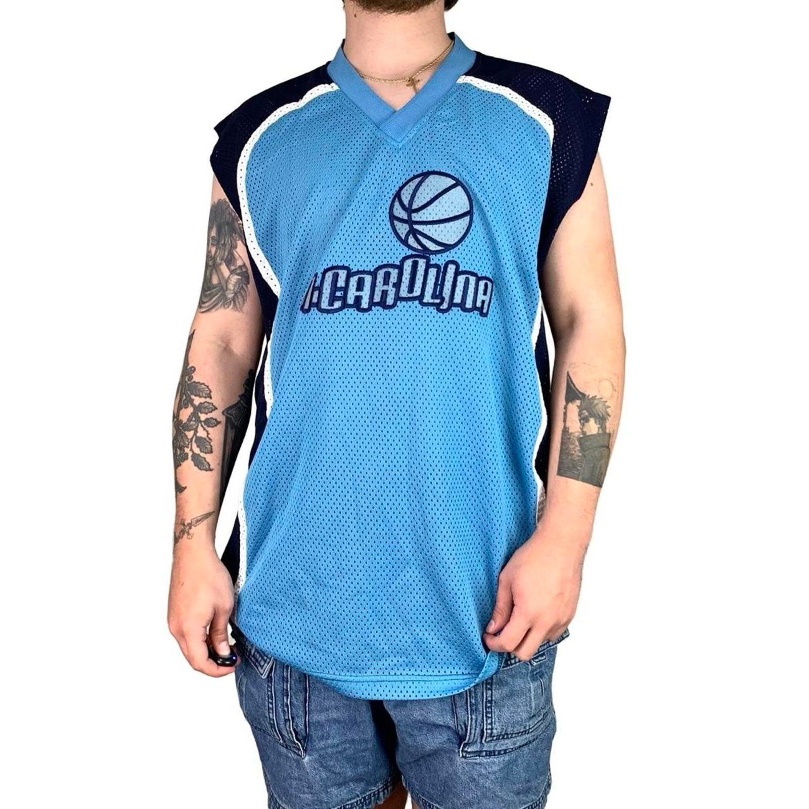 Vintage Vintage 90s Carolina Tar Heels Embroidered Bootleg Jersey Size US XL / EU 56 / 4 - 3 Thumbnail