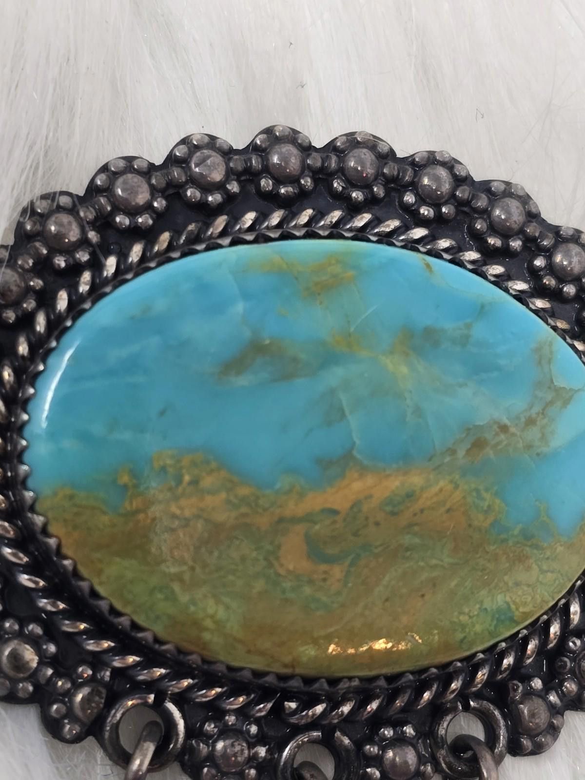 Other Native American 925 Silver Turquoise Feather Pin Pendant Size ONE SIZE - 2 Thumbnail