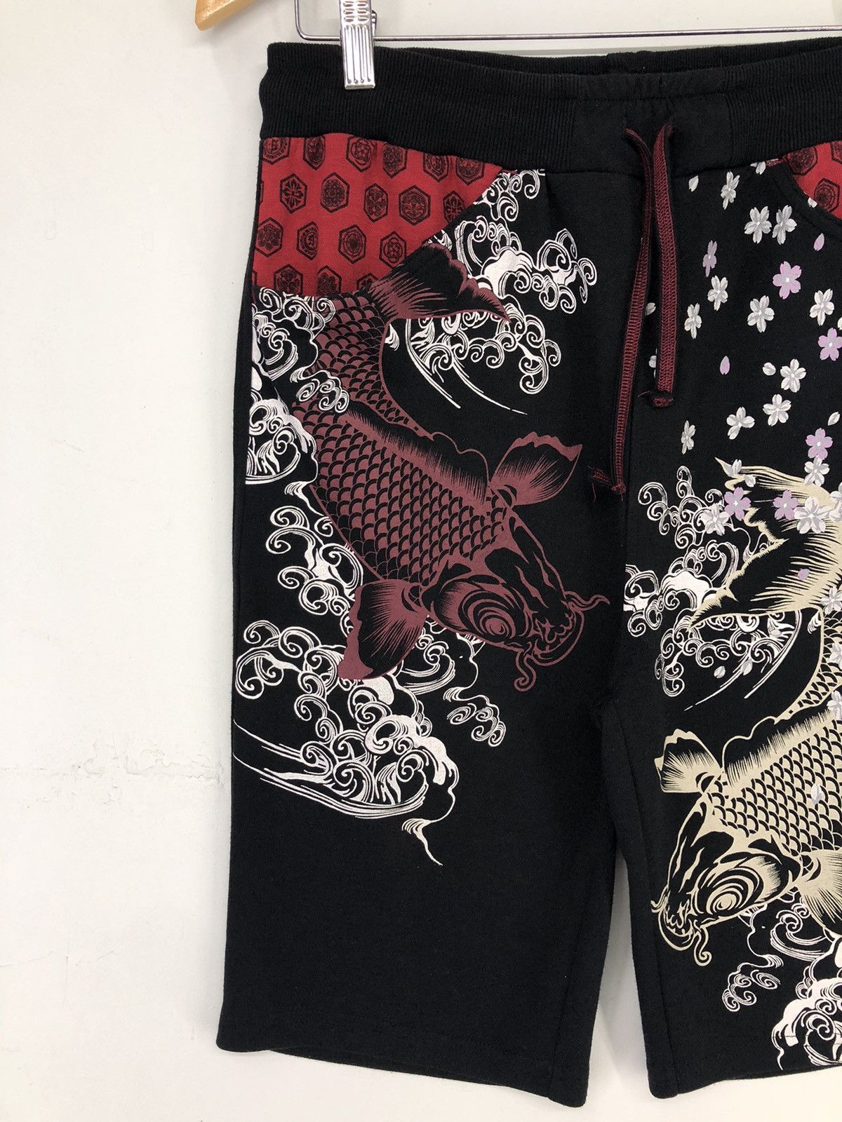 Harajuku Style Bullet Noise KOI Overprinted Short Pants