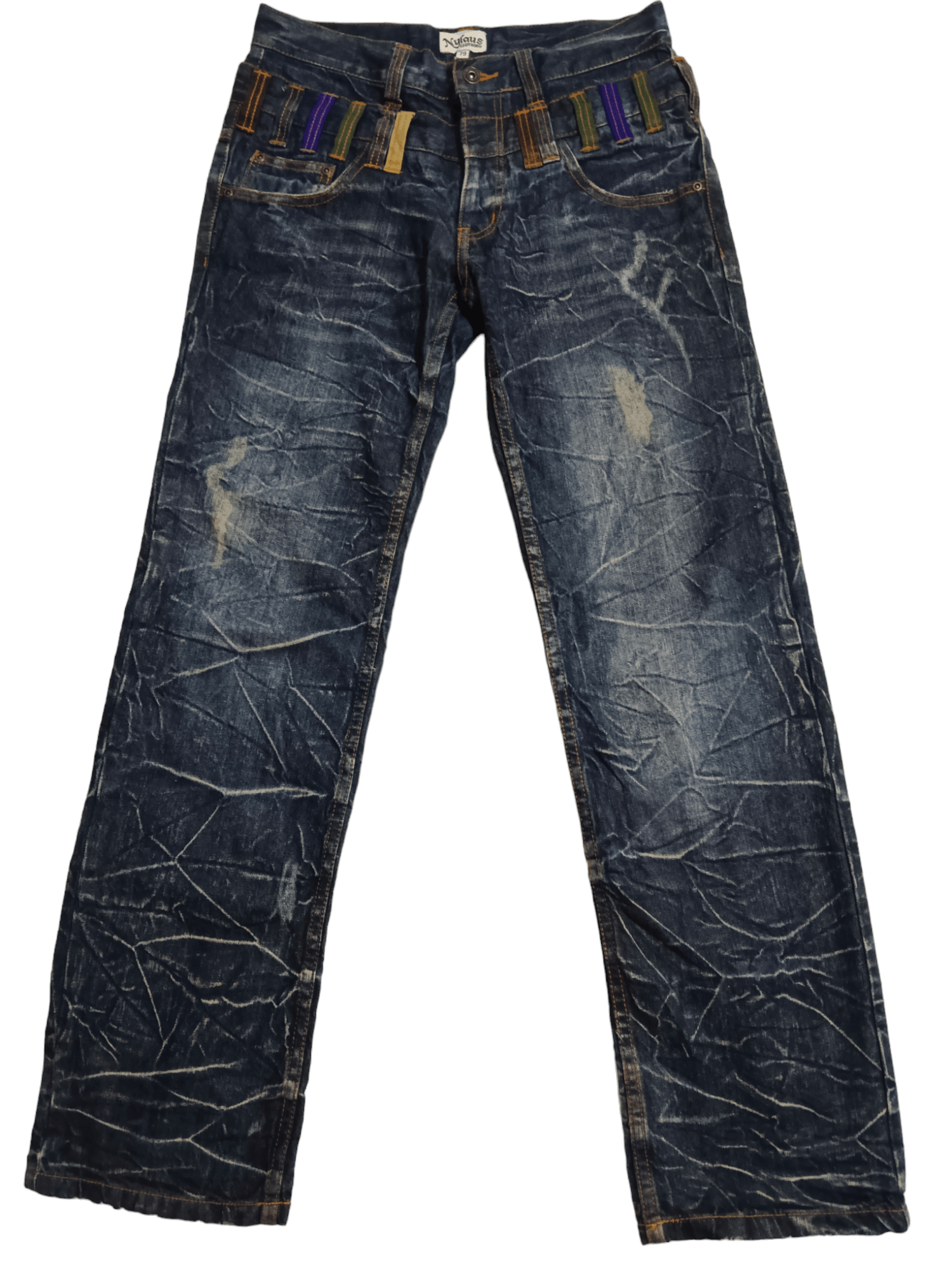 Nylaus Double Waist Distressed Denim