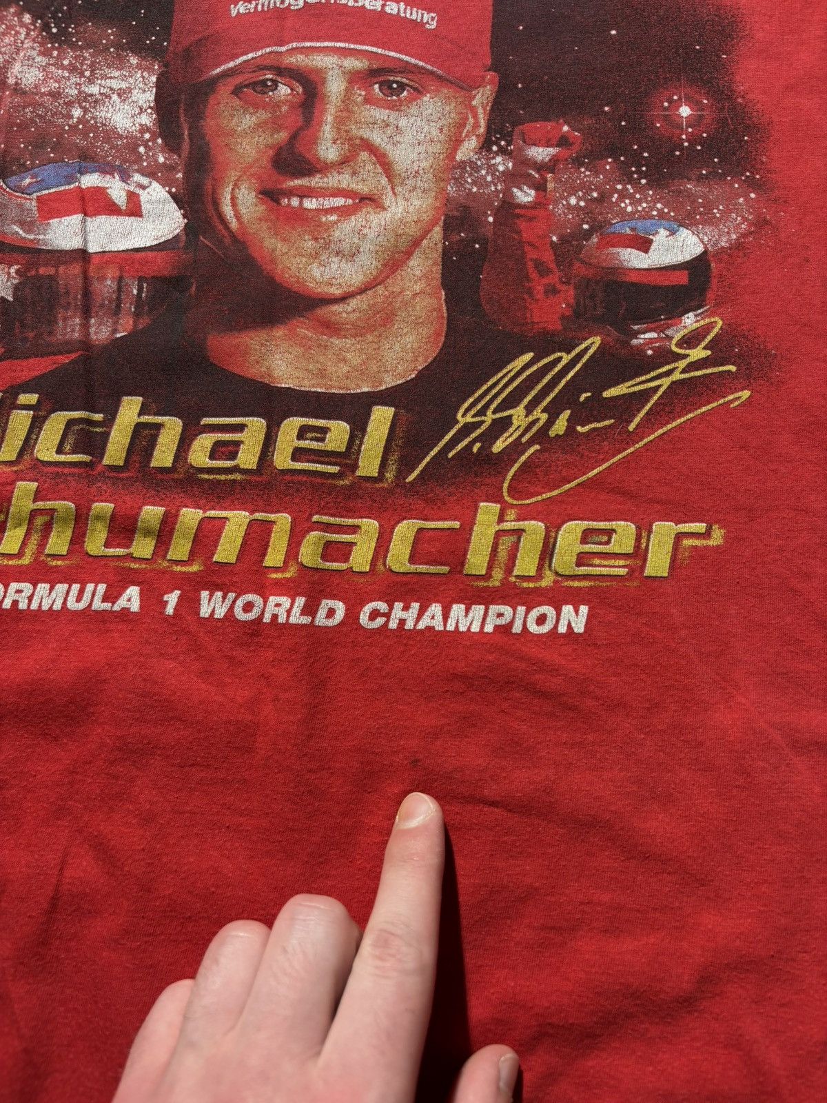 Ferrari Vintage Michael Schumacher T-Shirt Oversized Faded Size US XL / EU 56 / 4 - 8 Thumbnail