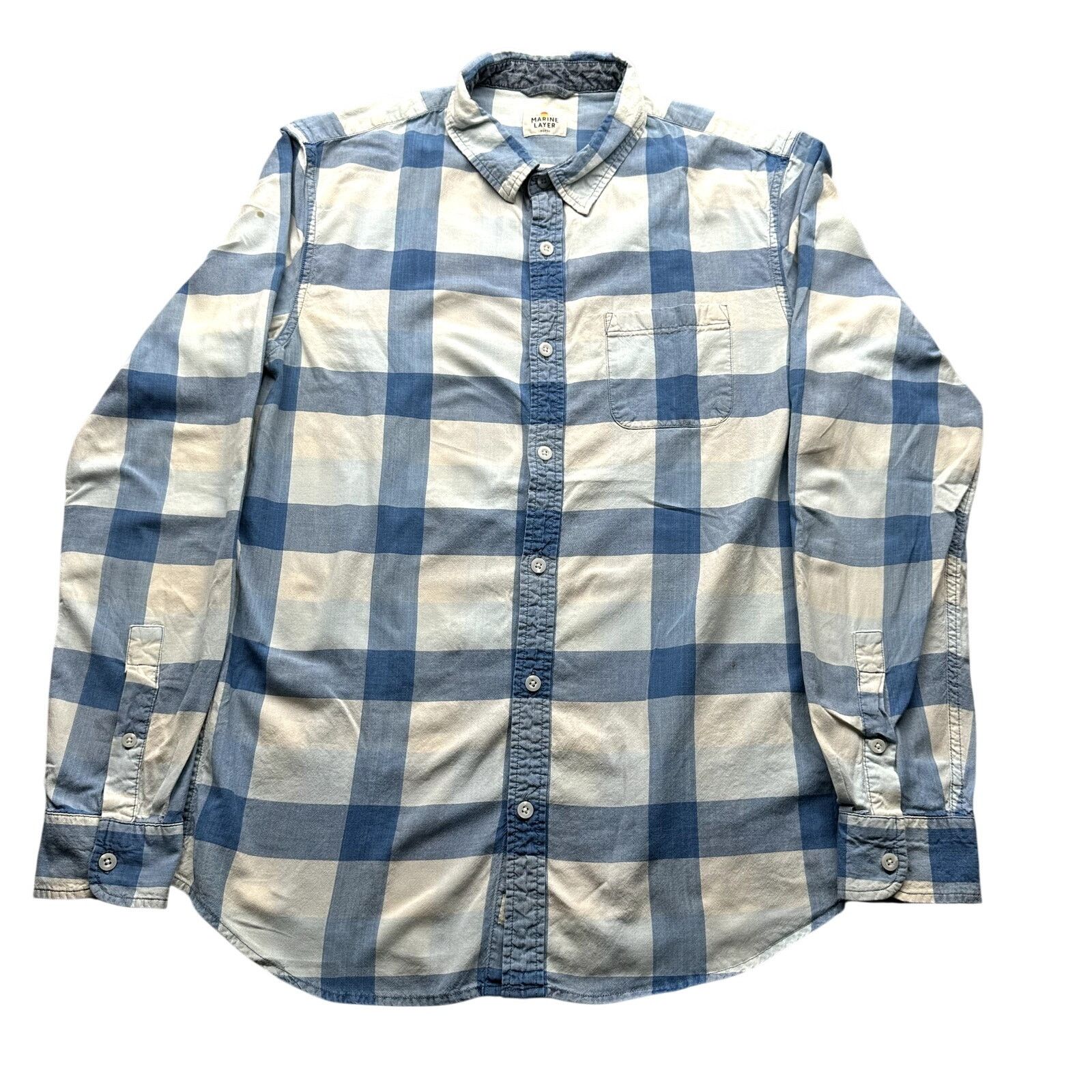 Marine Layer Marine Layer Stockton Blue Plaid Mens M Marge Button Shirt Size US M / EU 48-50 / 2 - 1 Thumbnail
