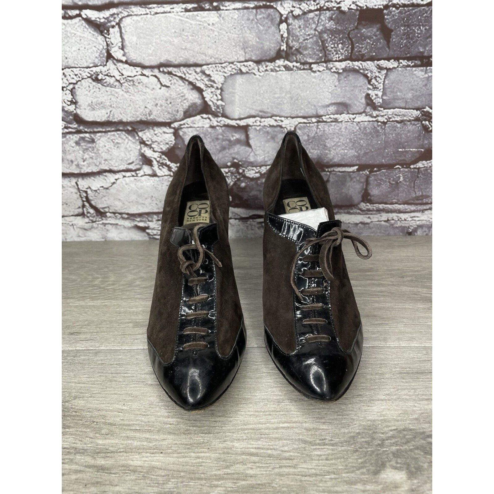 Barneys New York Barneys New York Co-op Brown Suede Oxfords Heel LaceShoes Wo Size US 6 / IT 36 - 2 Thumbnail