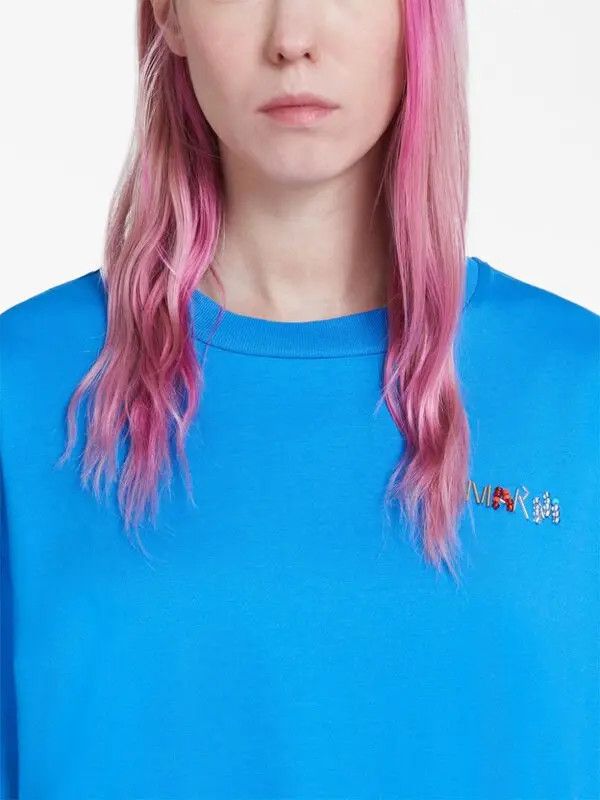 Marni o1y1125 Short Sleeves T-Shirt in Azure Size M / US 6-8 / IT 42-44 - 2 Thumbnail