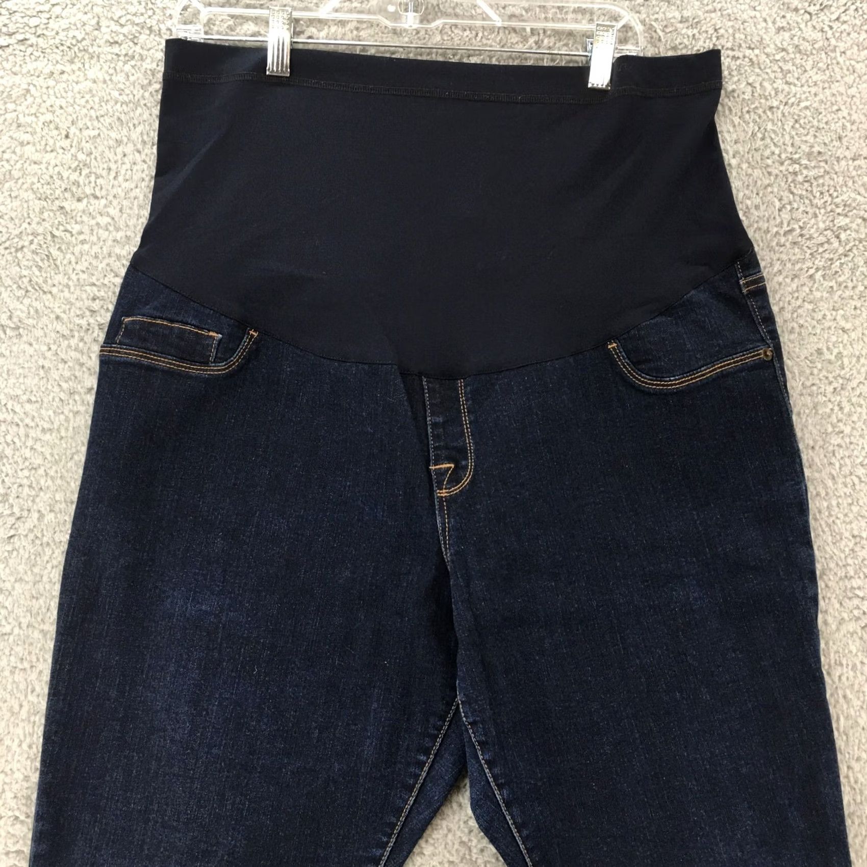 Denime Liz Lange Maternity Jegging Jeans Womens Extra Large Blue Dark Wash Denim Jeans Size 40" / US 18 - 2 Thumbnail