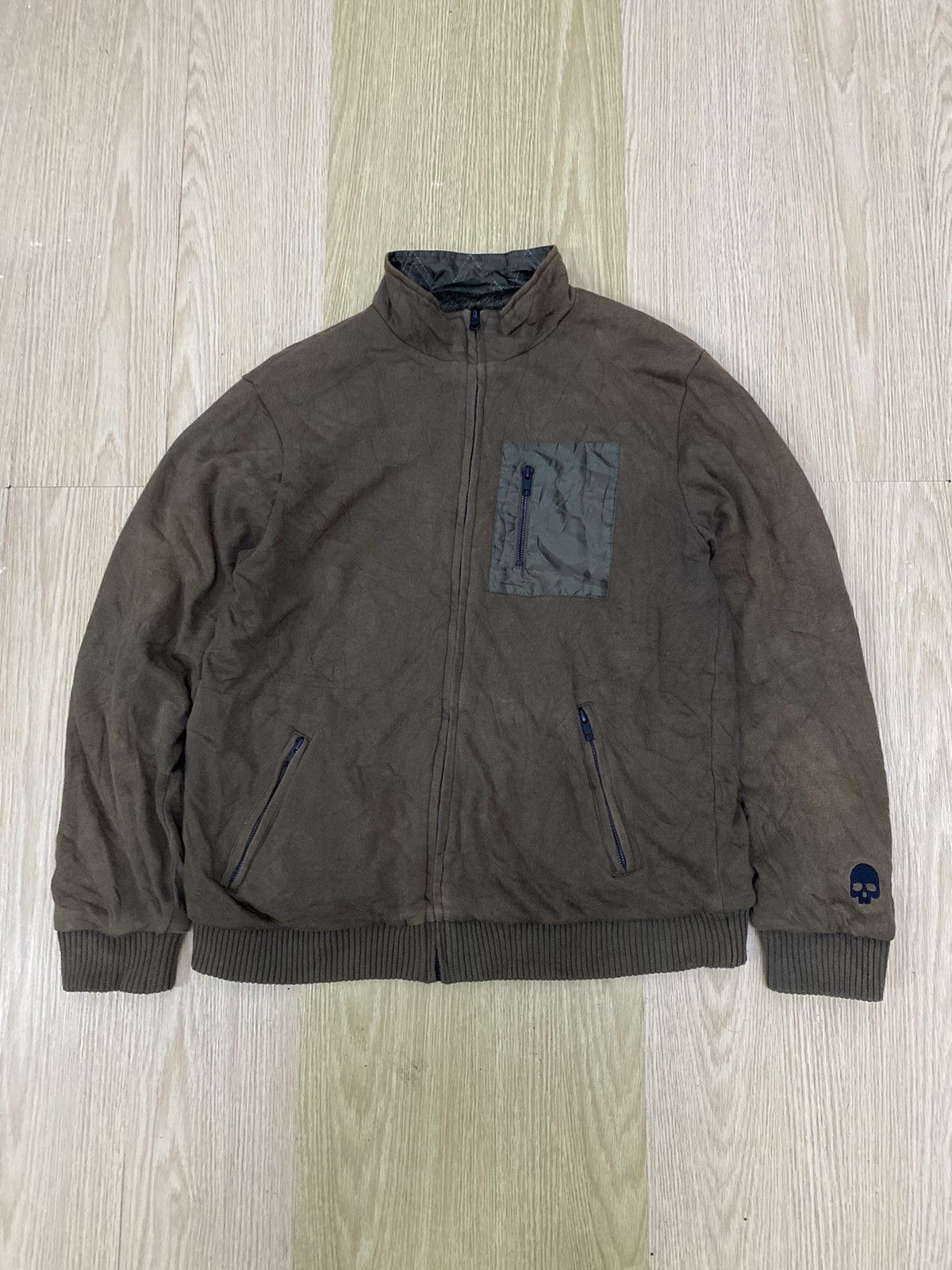 image of Beams Plus Beams Skull Reversible Jacket in Brown, Men's (Size Large)
