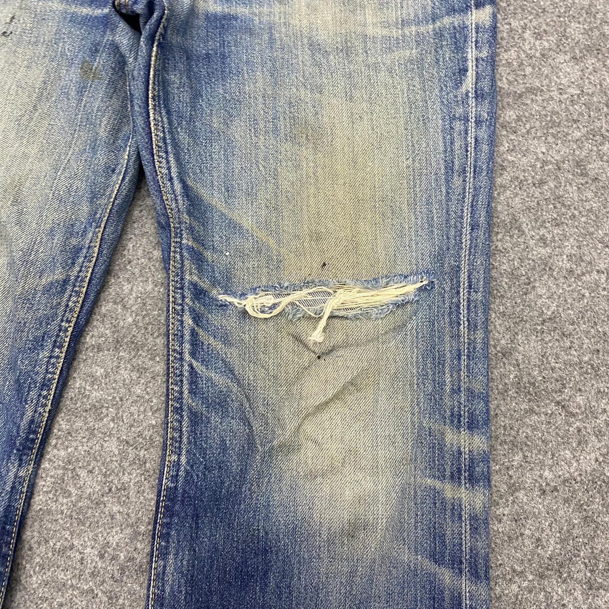 If Six Was Nine 💥Flare💥Vintage Lee Riders Distressed Denim Size US 32 / EU 48 - 10 Thumbnail
