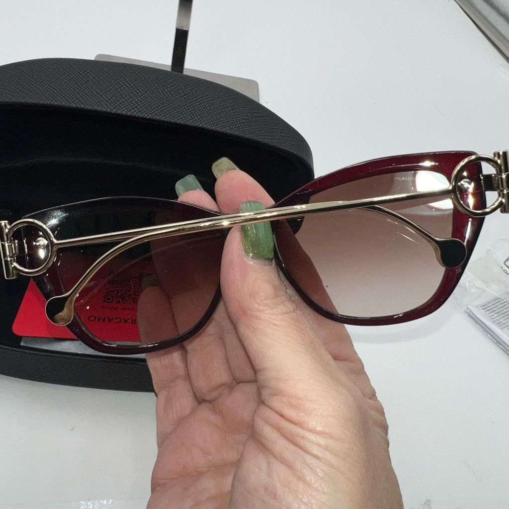 Salvatore Ferragamo Ferragamo Cat Eye Full Inclusion Sunglasses Size ONE SIZE - 6 Thumbnail