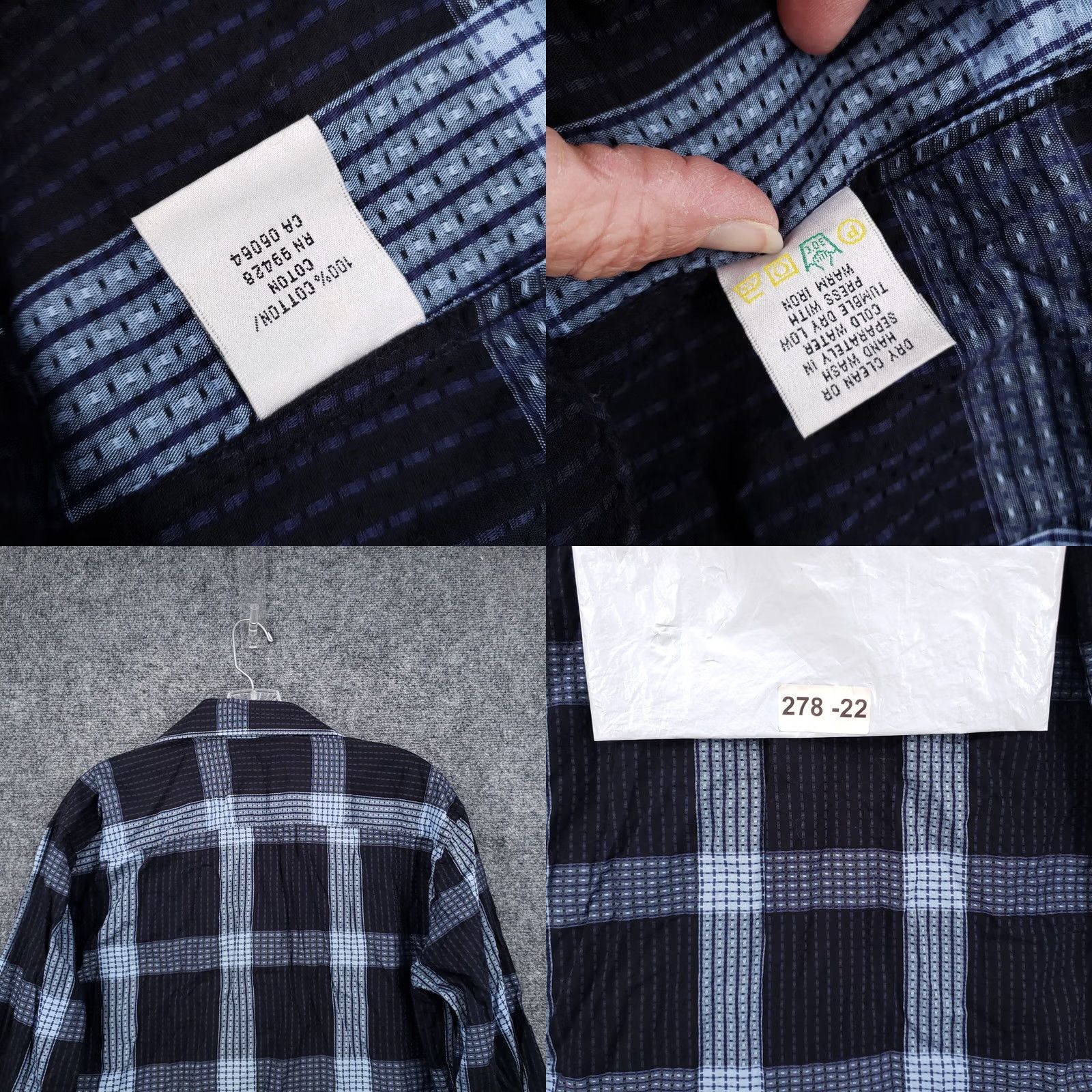 BUGATCHI Bugatchi Uomo Button-Up Shirt Mens M Medium Black Blue Plaid Long Sleeve Casual Shirt Mens Size US M / EU 48-50 / 2 - 9 Thumbnail