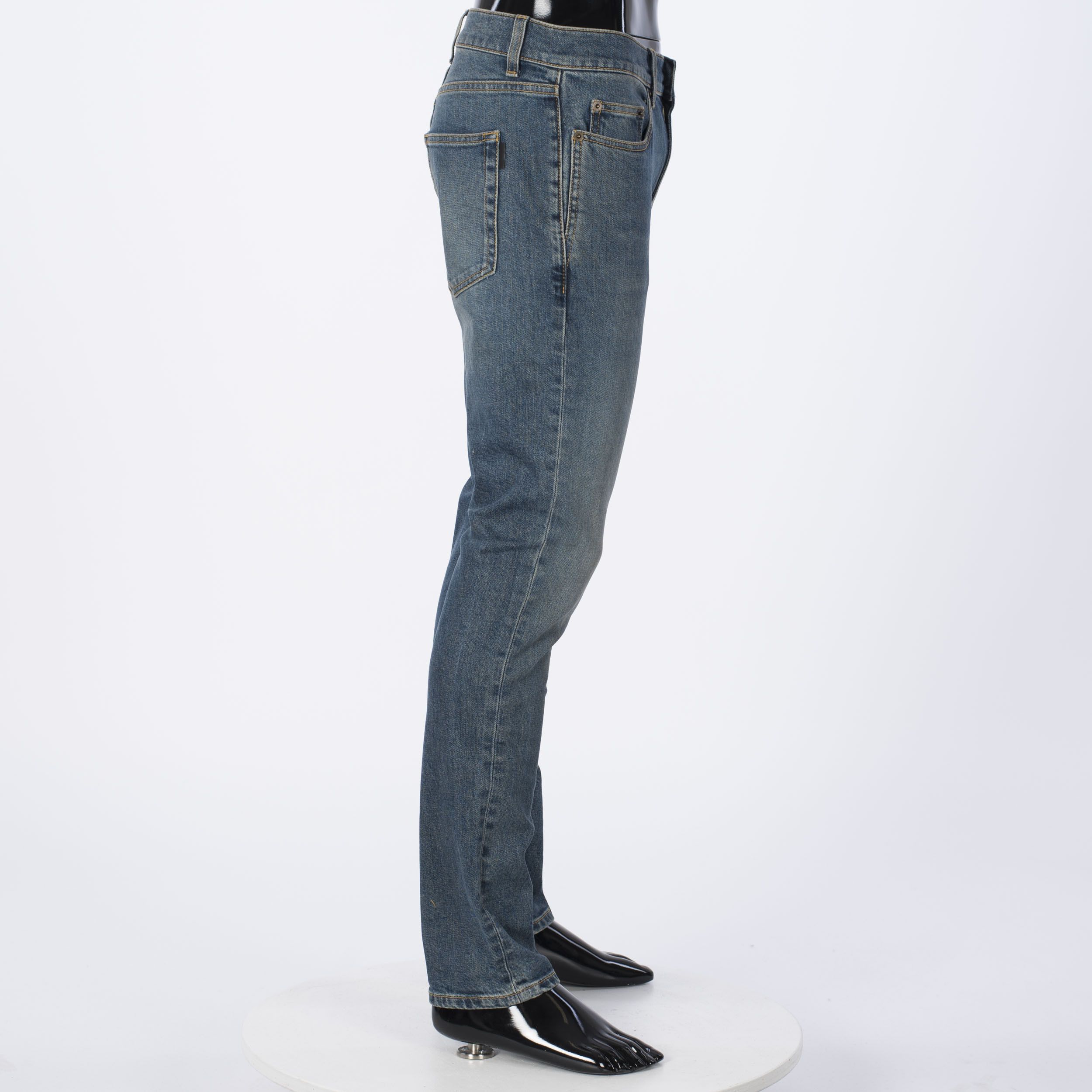 Saint Laurent Paris Mid Rise Skinny Jeans In Light 80s Blue Denim Size US 31 - 7 Thumbnail