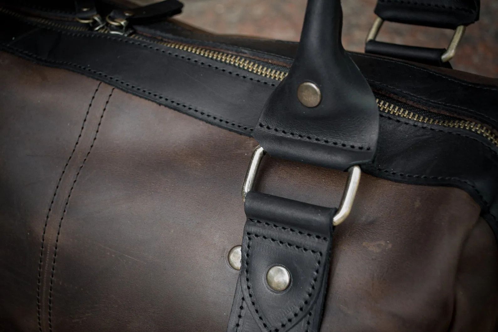 Handmade Leather satchel. Men's leather bag. Travel bag for a laptop Size ONE SIZE - 4 Thumbnail