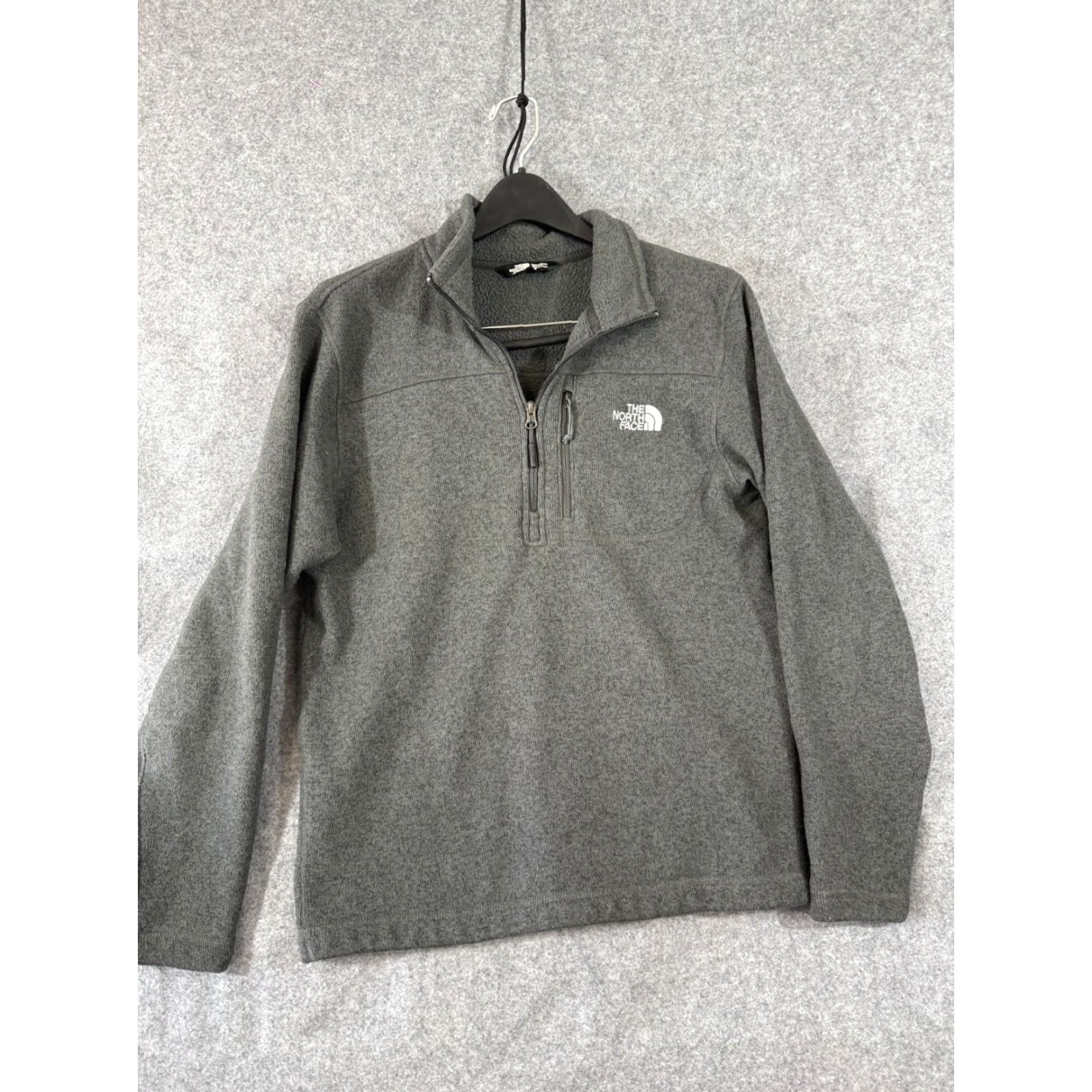 The North Face The North Face Fleece Jacket M Heather Gray Mens Quarter Zip Lined Stand-Up Neck Pullover Logo Size US M / EU 48-50 / 2 - 3 Thumbnail