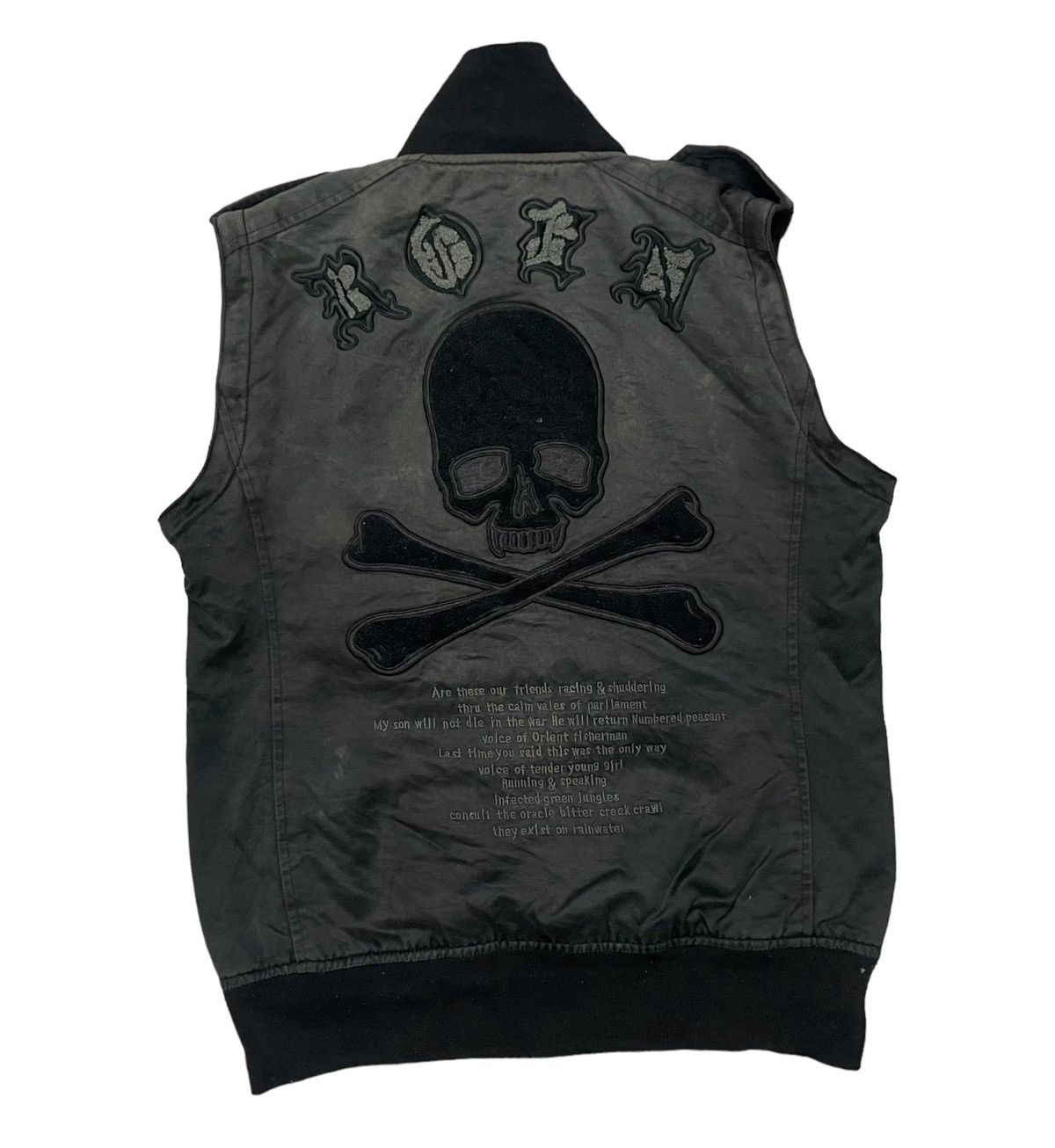 If Six Was Nine 2000s ROEN LEATHER 2 WAY JACKET EMBROIDERED LOGO DISTRESSED Size US S / EU 44-46 / 1 - 5 Thumbnail