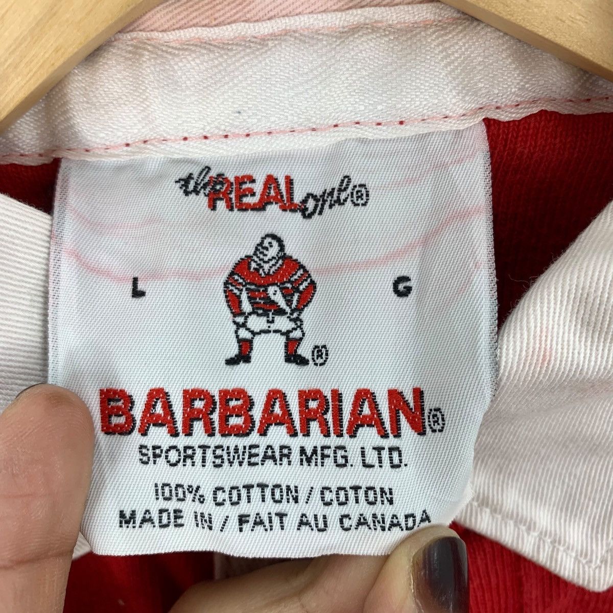 Vintage Vintage 90s YORK UNIVERSITY RUGBY Barbarian Collar Tshirt Size US L / EU 52-54 / 3 - 5 Thumbnail