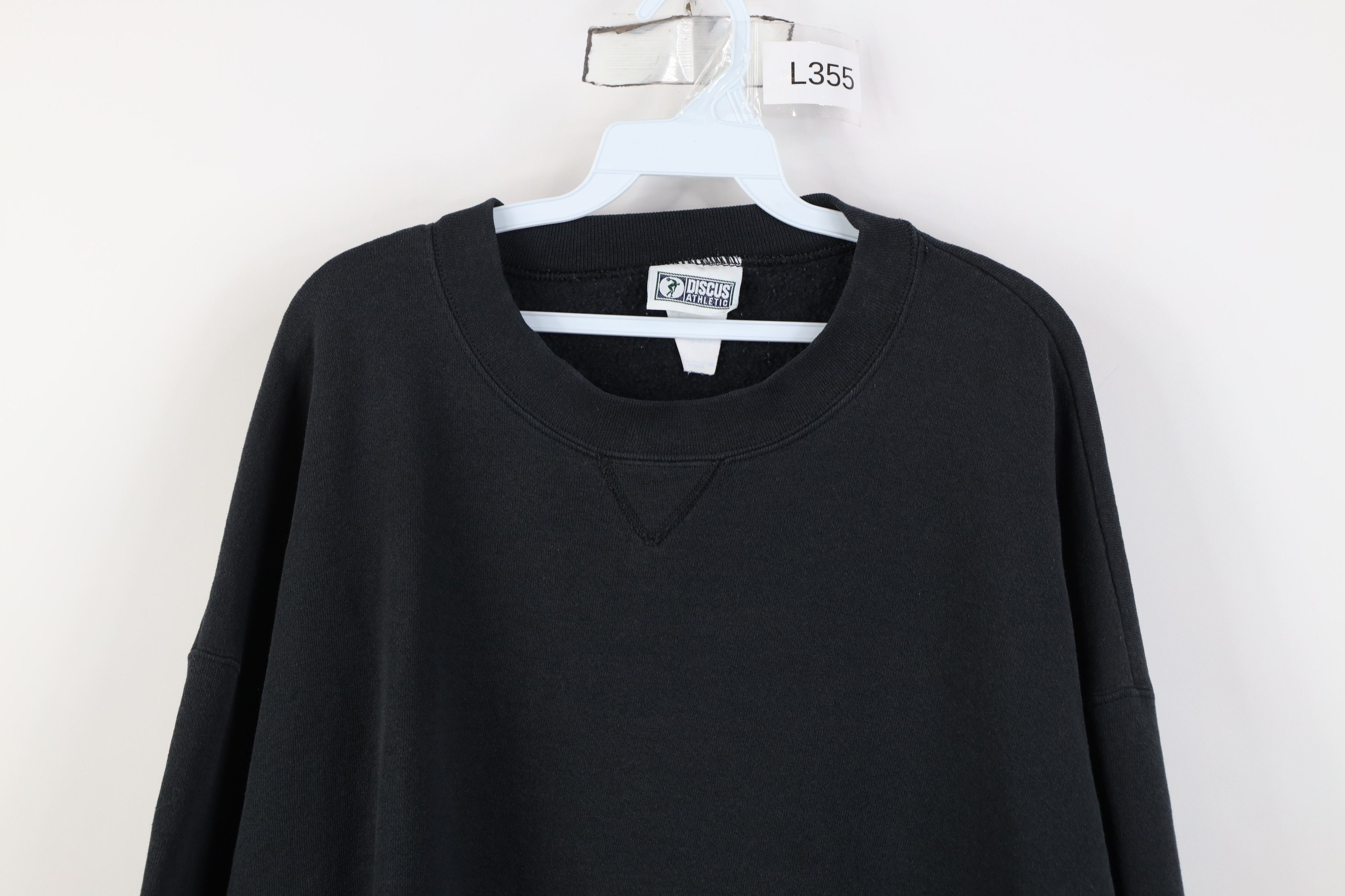 Vintage Vintage 90s Streetwear Blank Crewneck Sweatshirt Black USA Size US XXL / EU 58 / 5 - 2 Thumbnail