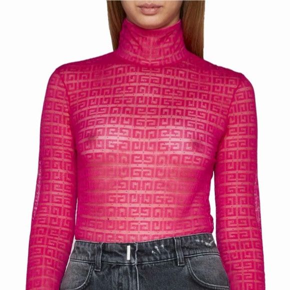 Givenchy Givenchy Fuchsia Long-sleeve Bodysuit - NEW WITH TAGS Size L / US 10 / IT 46 - 13 Thumbnail