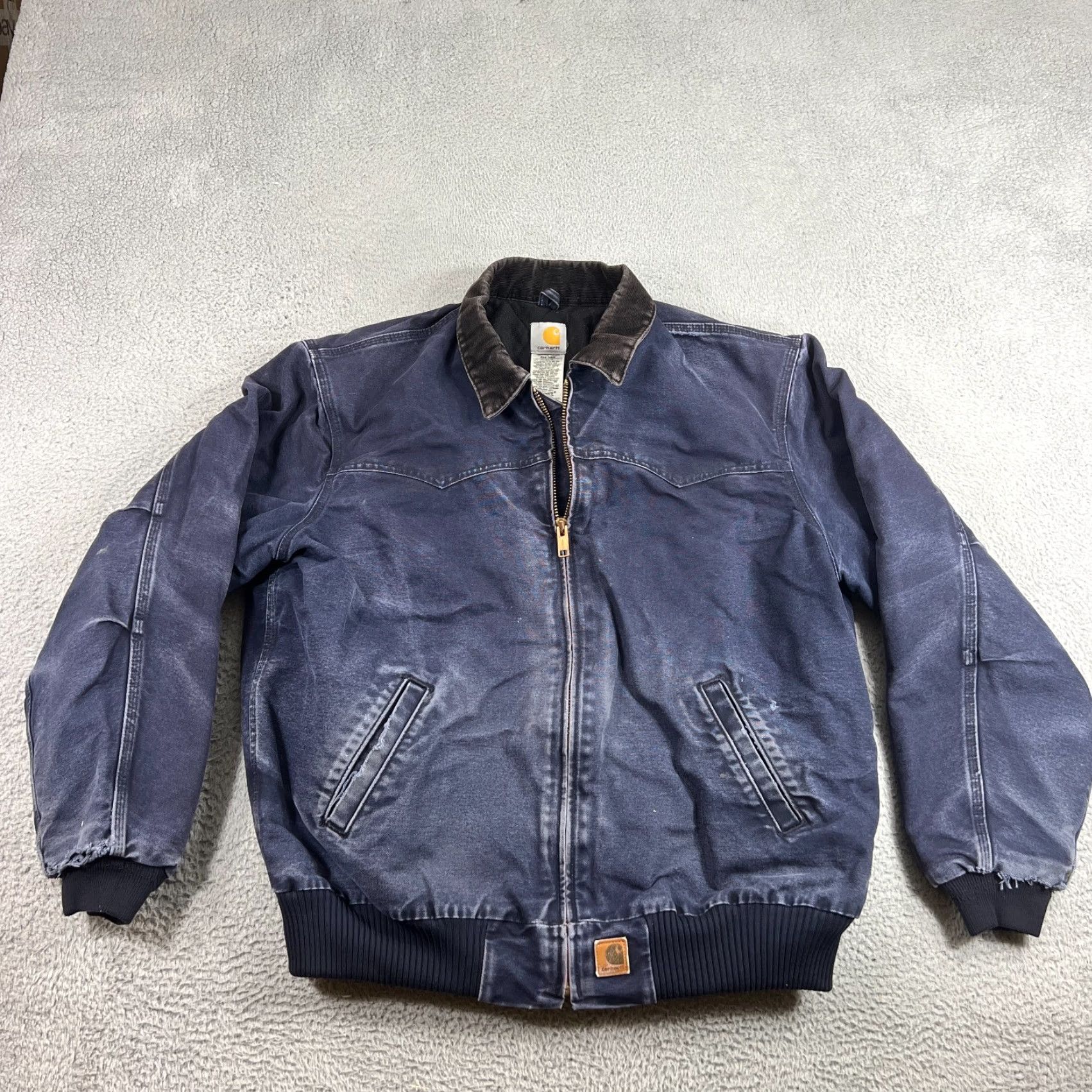Carhartt VTG Carhartt J14 MDT Santa Fe Jacket Men's Navy Quilted Workwear Coat 2XL Size US XXL / EU 58 / 5 - 2 Thumbnail