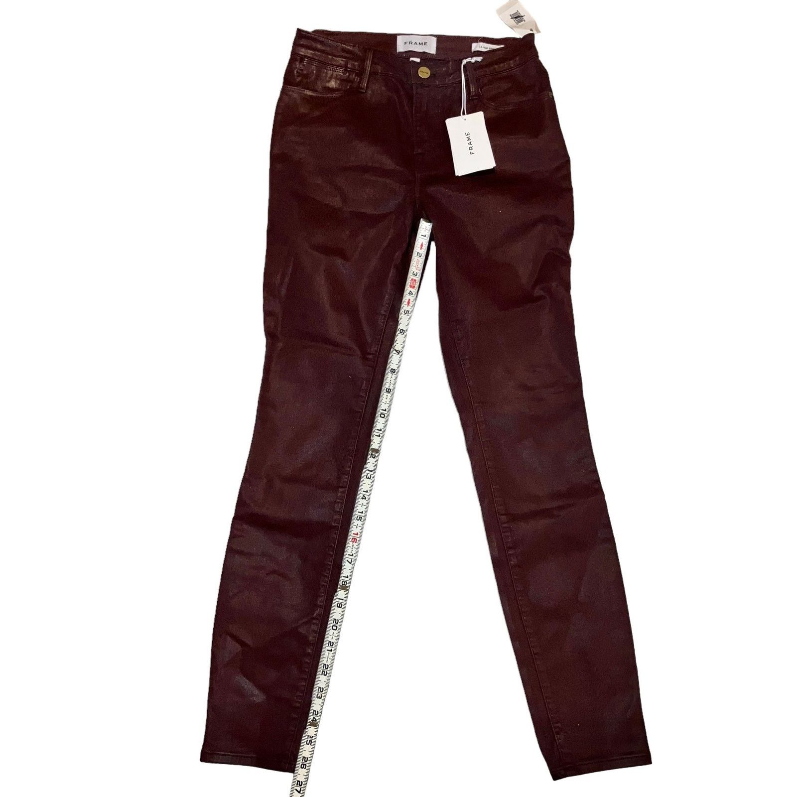 Frame NWT Frame Red Le High Skinny High Rise Coated Jeans-size 25 Size 25" / US 0 / IT 36 - 2 Thumbnail