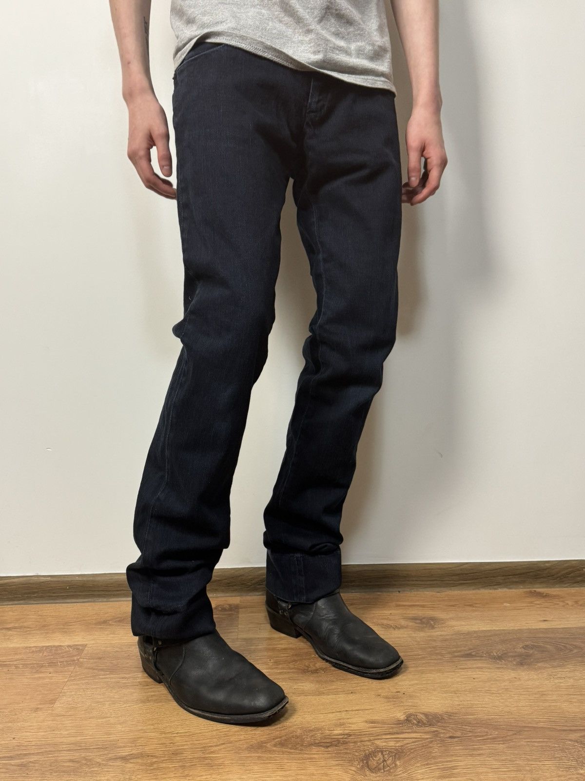 Prada Vintage Dark Navy Jeans Straight Leg Dark Wash 00s
