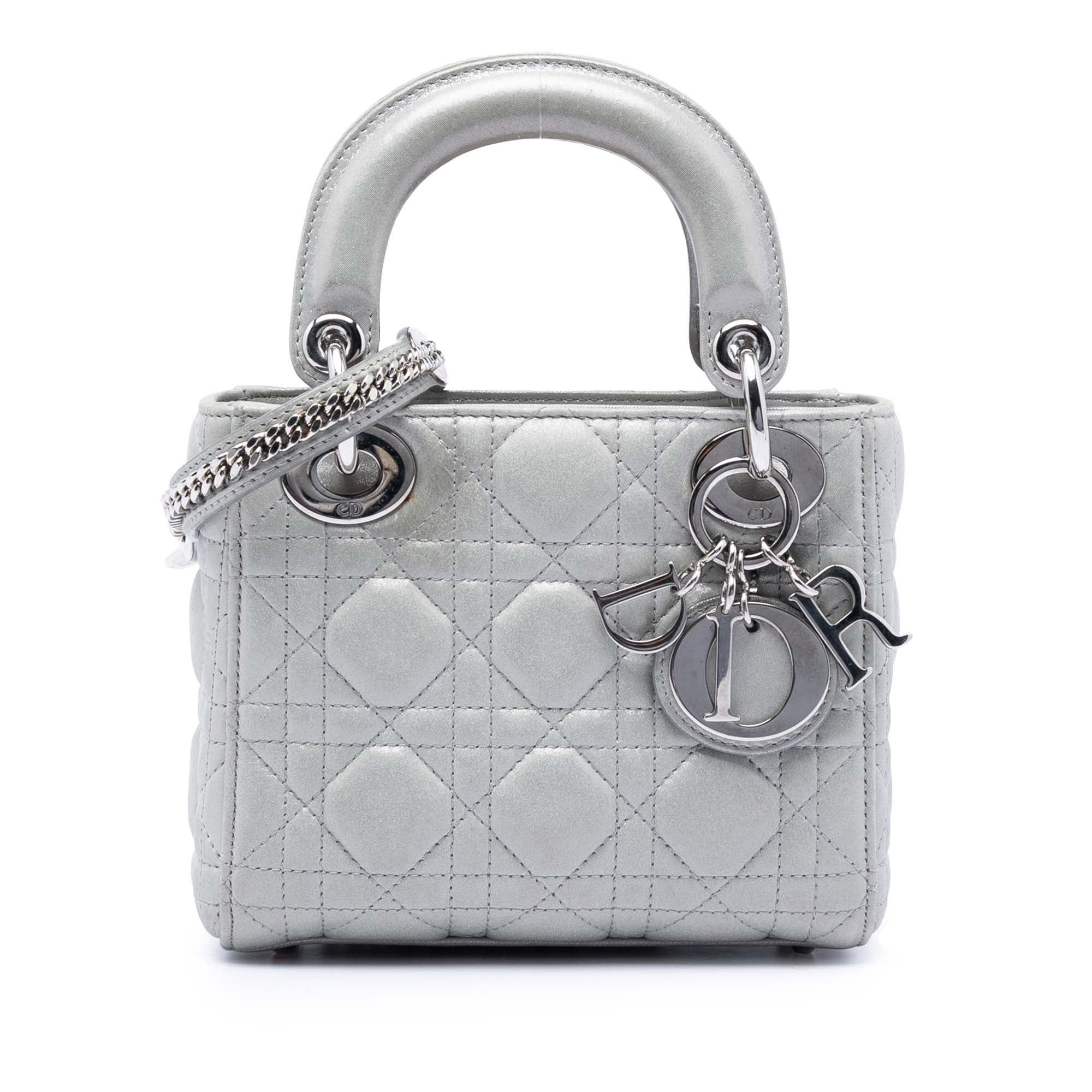 Dior Mini Iridescent Lambskin Cannage Lady Dior Size ONE SIZE - 1 Thumbnail