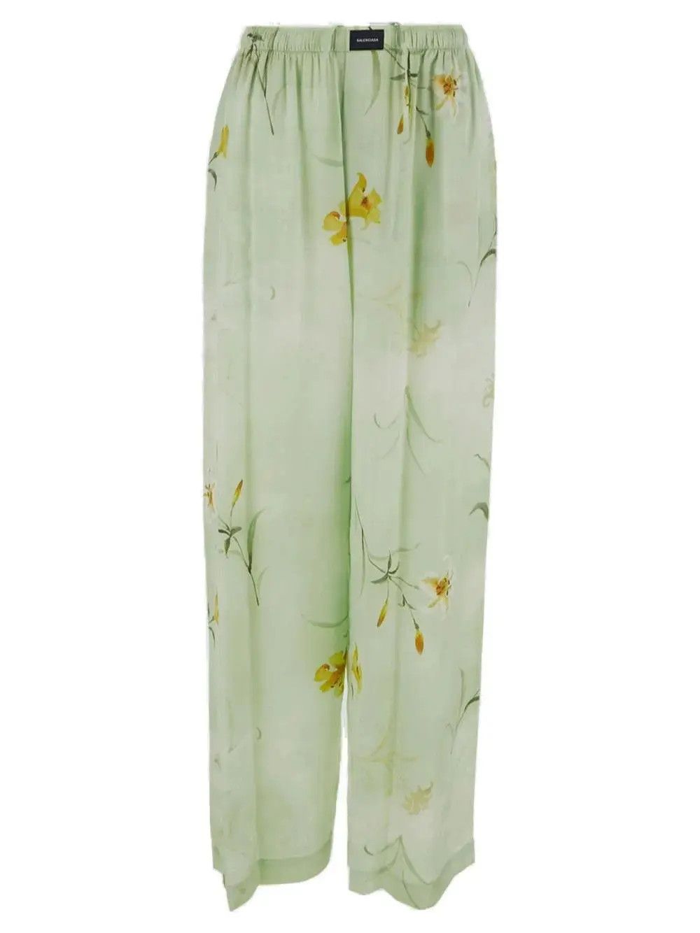 Balenciaga o1mt1gz0325 Lilies Pyjama Pant in Light Green Size 26" / US 2 / IT 38 - 1 Thumbnail