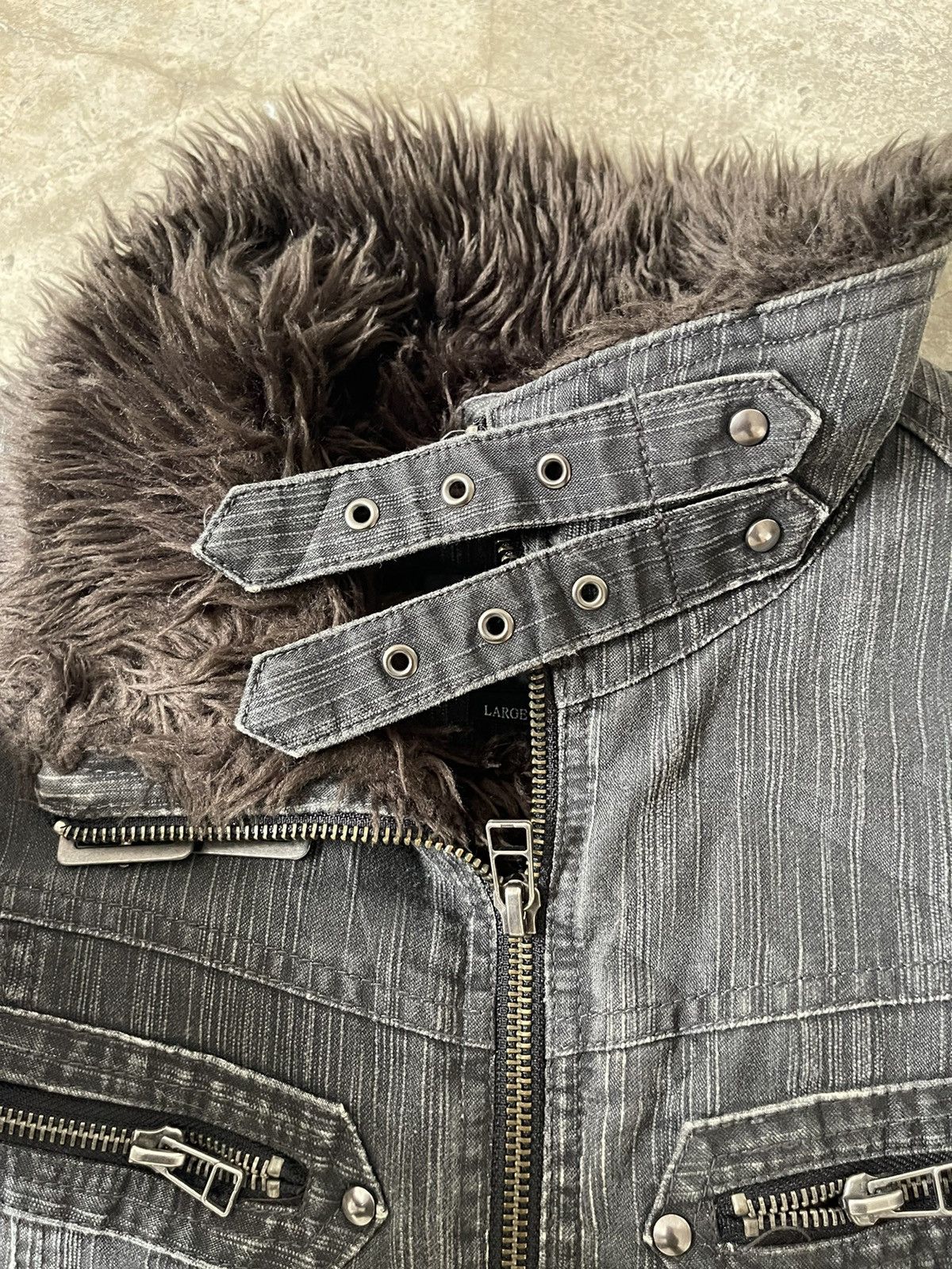 Mossimo Y2K Mossimo Fur Rider Jacket Gothic Opium Style LGB Japanese Size US L / EU 52-54 / 3 - 7 Thumbnail