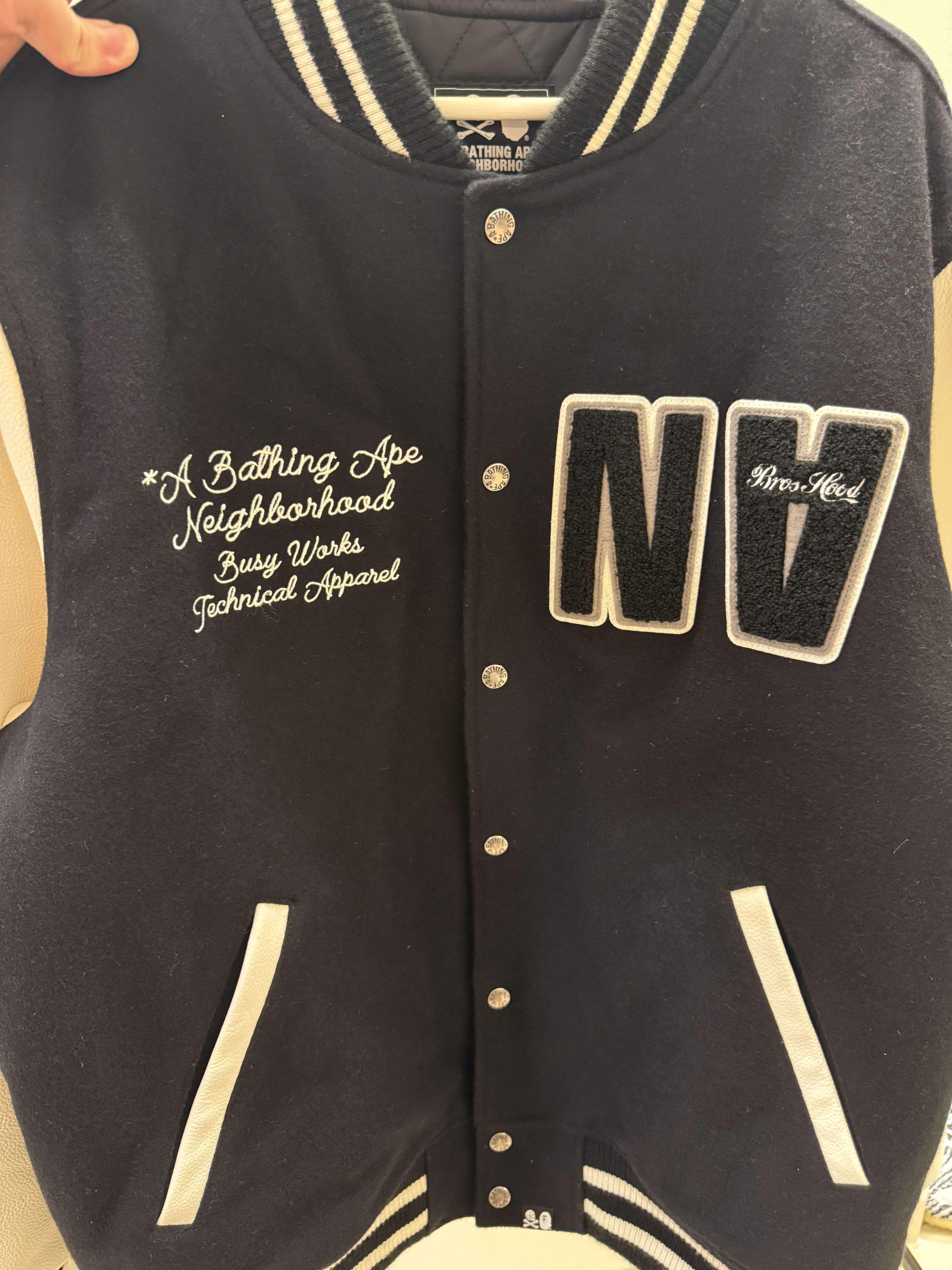 Bape × Neighborhood BAPE x NEIGHBORHOOD VARSITY JACKET Size US XXL / EU 58 / 5 - 3 Thumbnail