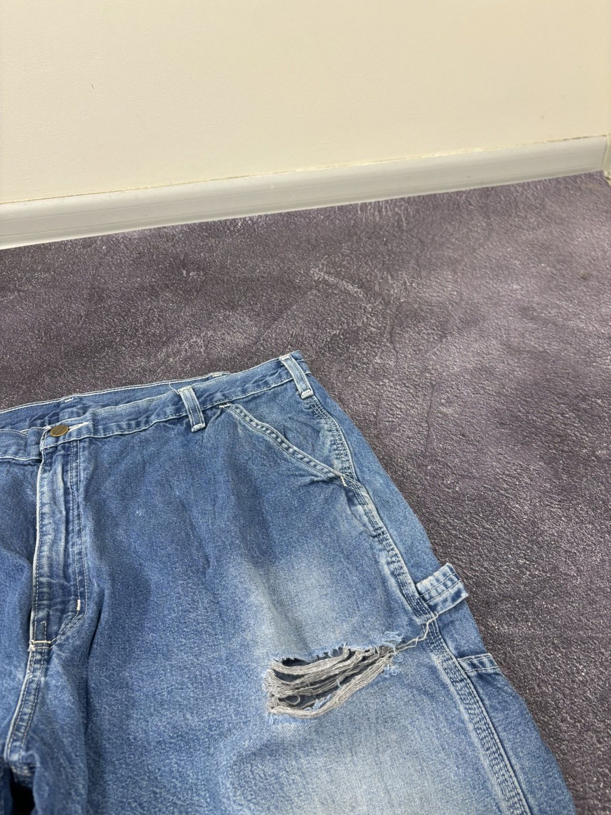 Carhartt Vintage 90s Carhartt USA Blue Denim Hype Baggy Jeans Size US 40 / EU 56 - 12 Thumbnail
